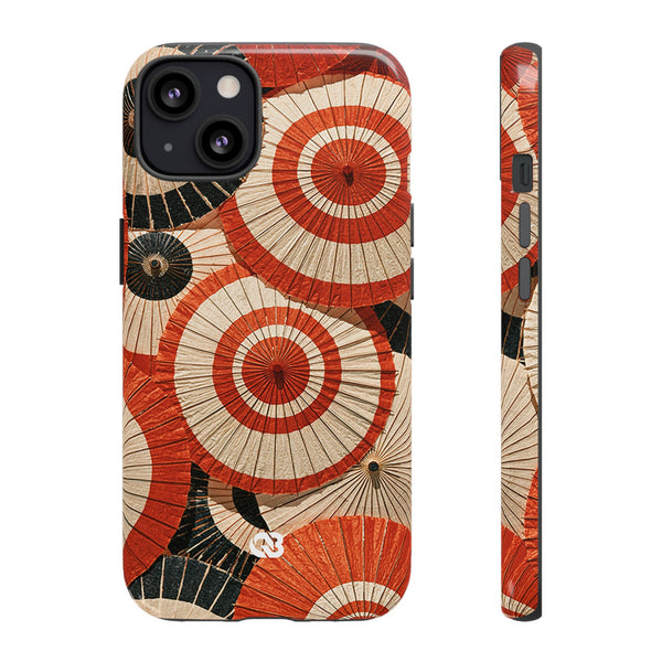 Vermilion Wagasa Motif · Tough Phone Case for iPhone · Red