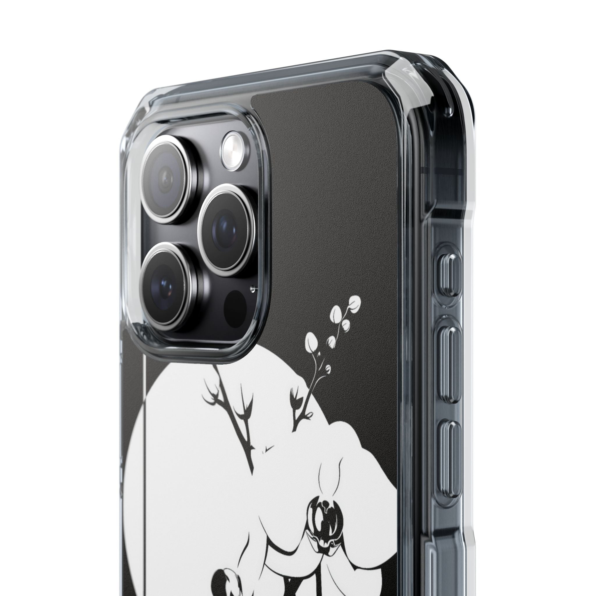 Black Impact MagSafe Phone Case for iPhone - Lunar Orchid Grid