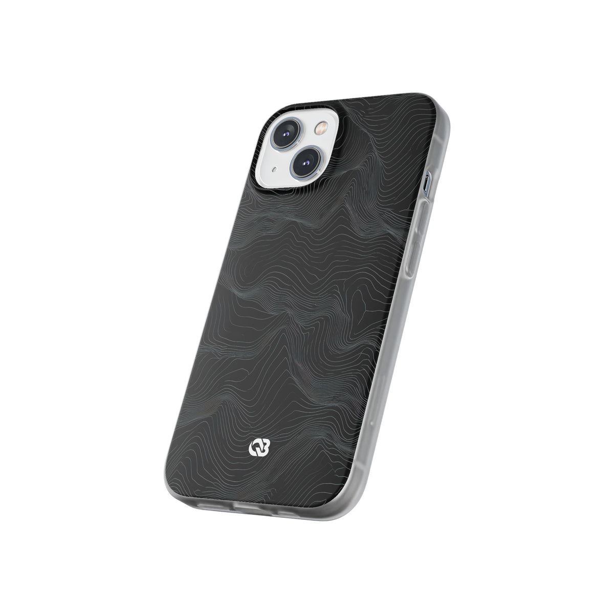 Black Lite Phone Case for iPhone - Obsidian Topo Wireframe