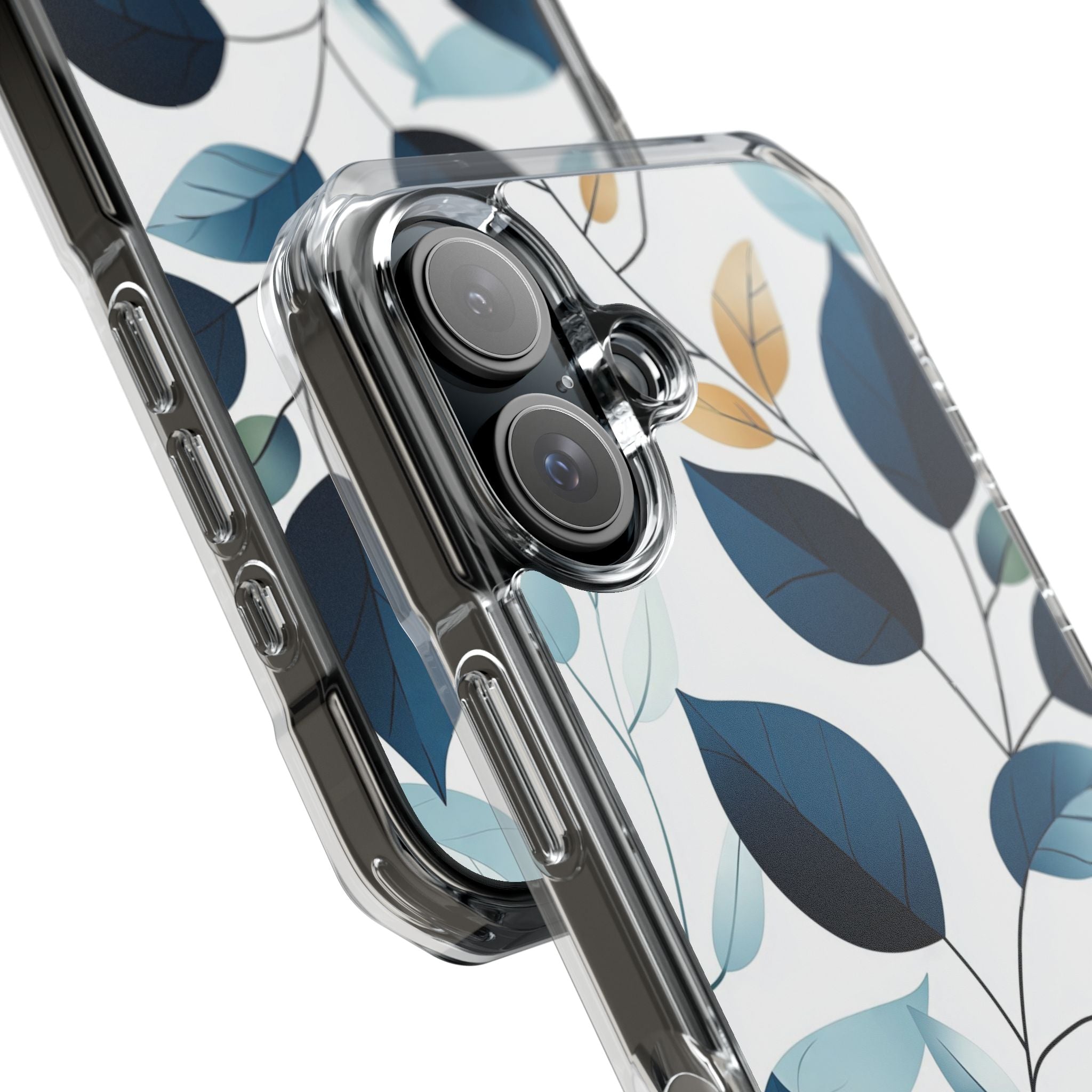 Navy Leaf Veins iPhone 16 Case - Impact