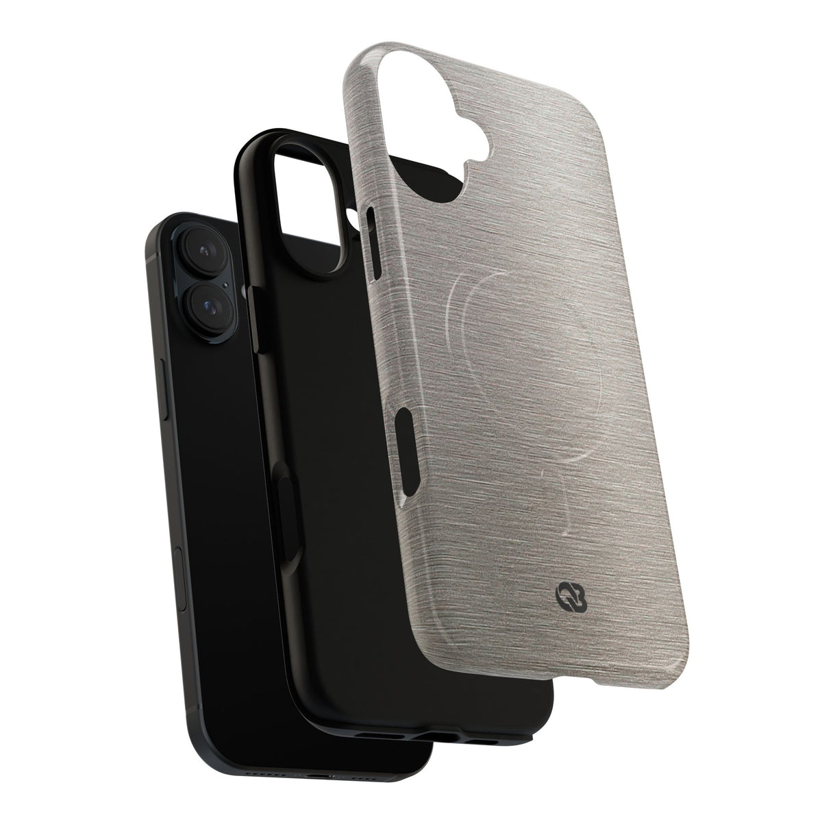 Brushed Silver Alloy · Tough 2.0 Magnetic Phone Case for iPhone · Silver