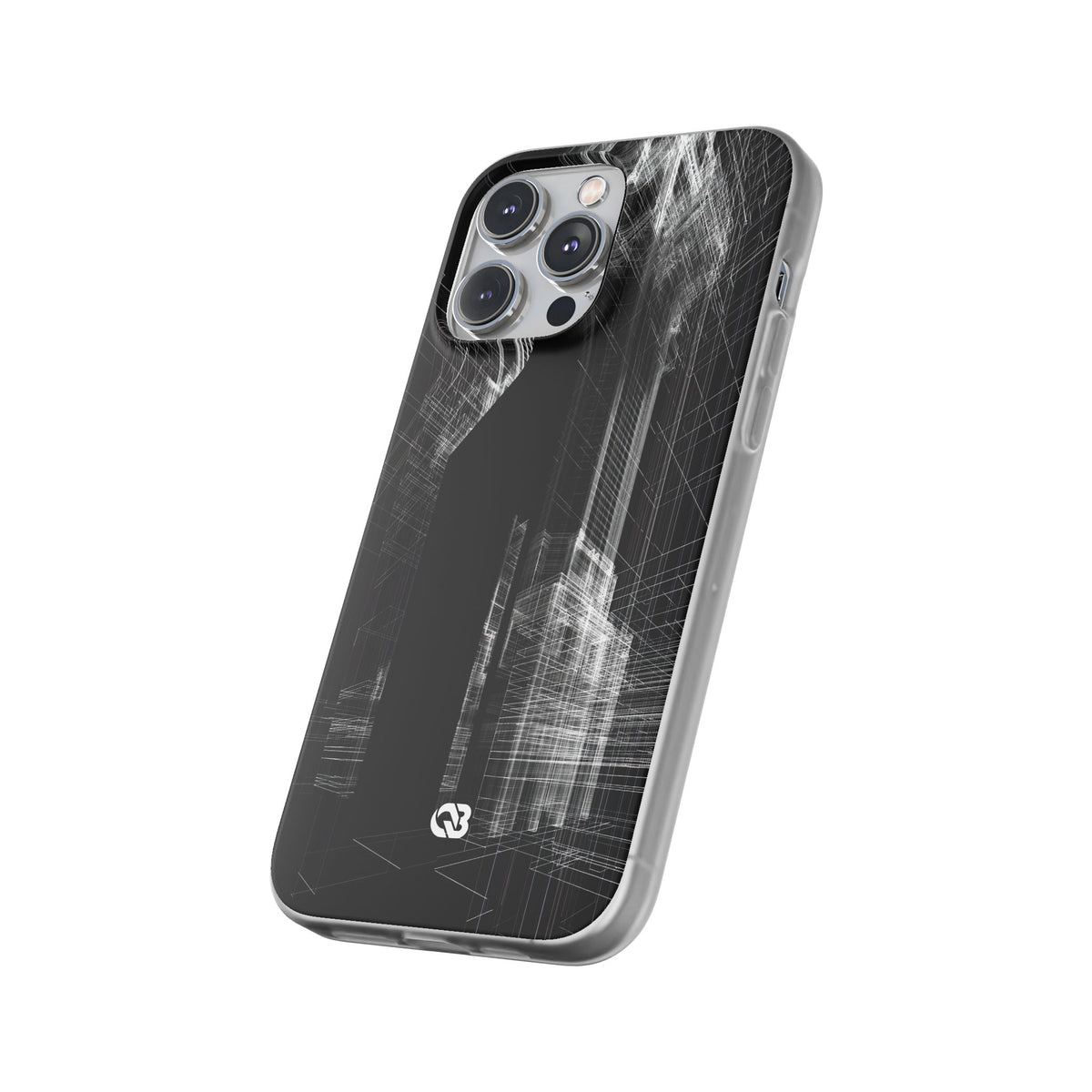 Black Lite Phone Case for iPhone - Ghost Urban Wireframe