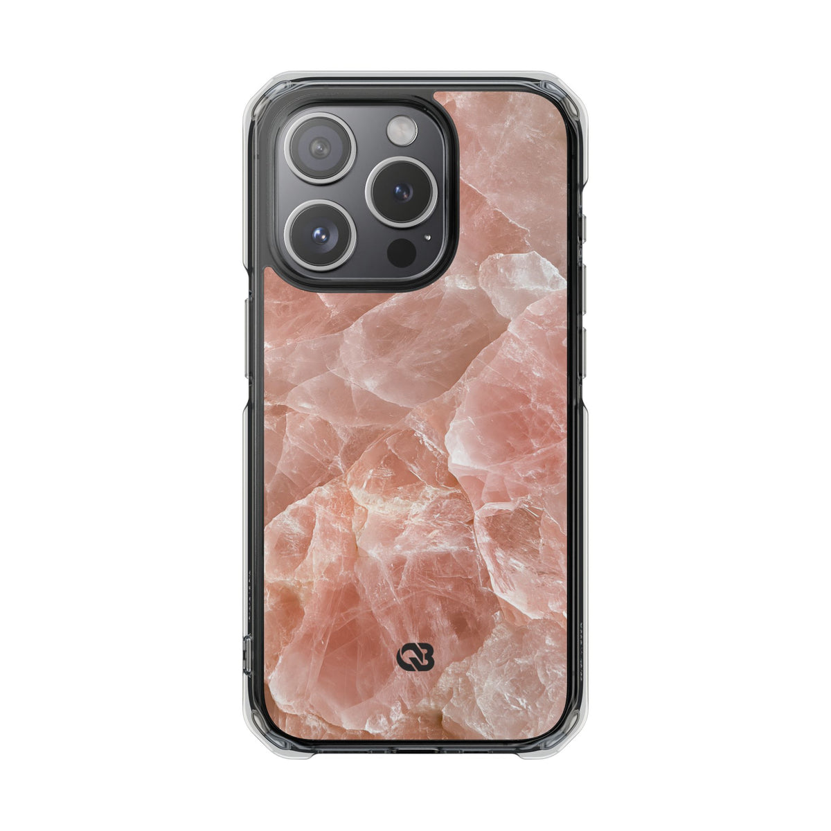 Rose Quartz Facet · Clear Impact Magnetic Phone Case for iPhone · Pink