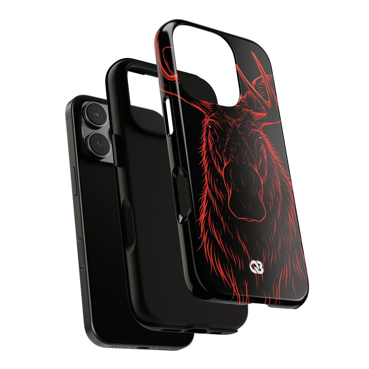 Crimson Horizon Moose · Tough Phone Case for iPhone · Black