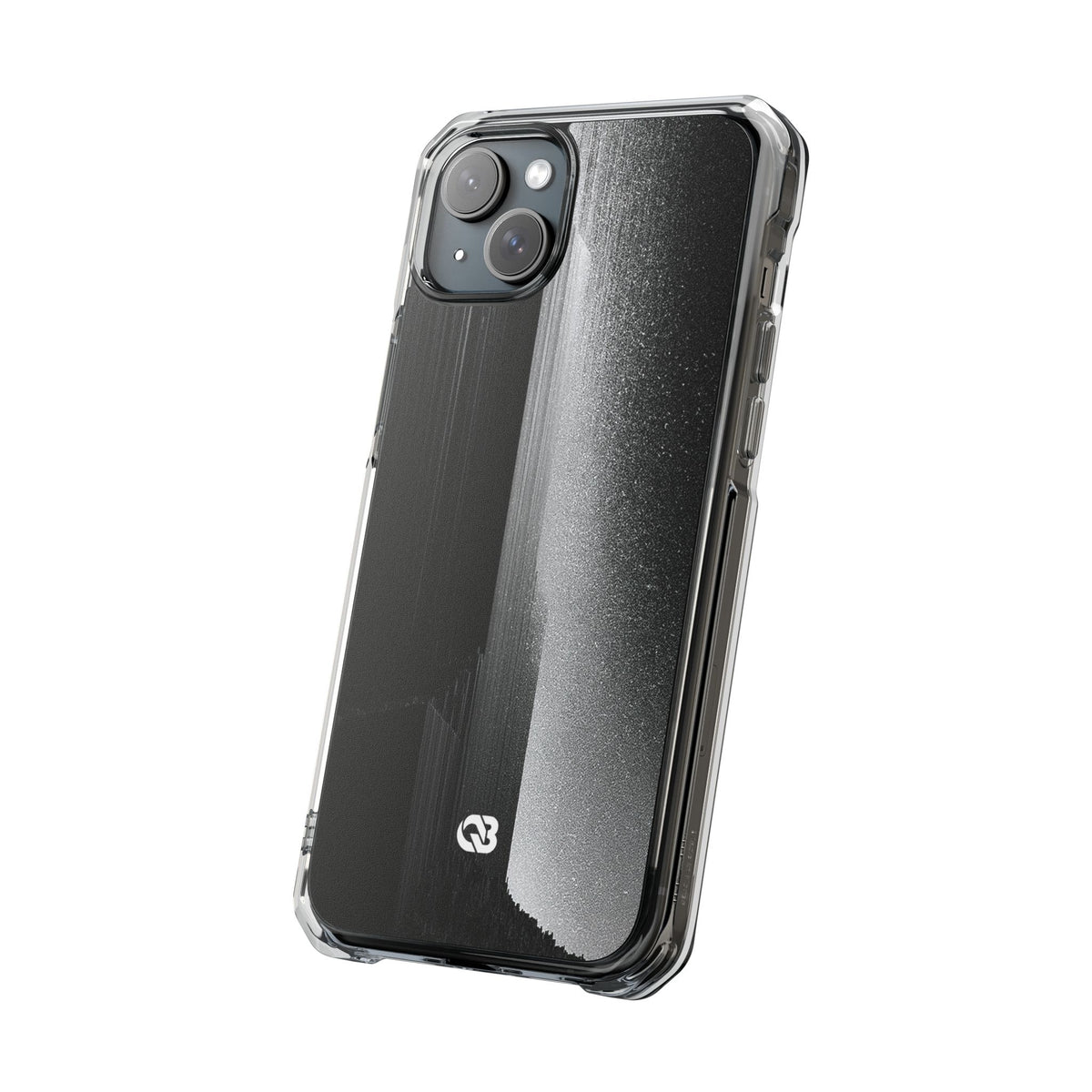 Black Impact MagSafe Phone Case for iPhone - Brutalist Pixel Monolith
