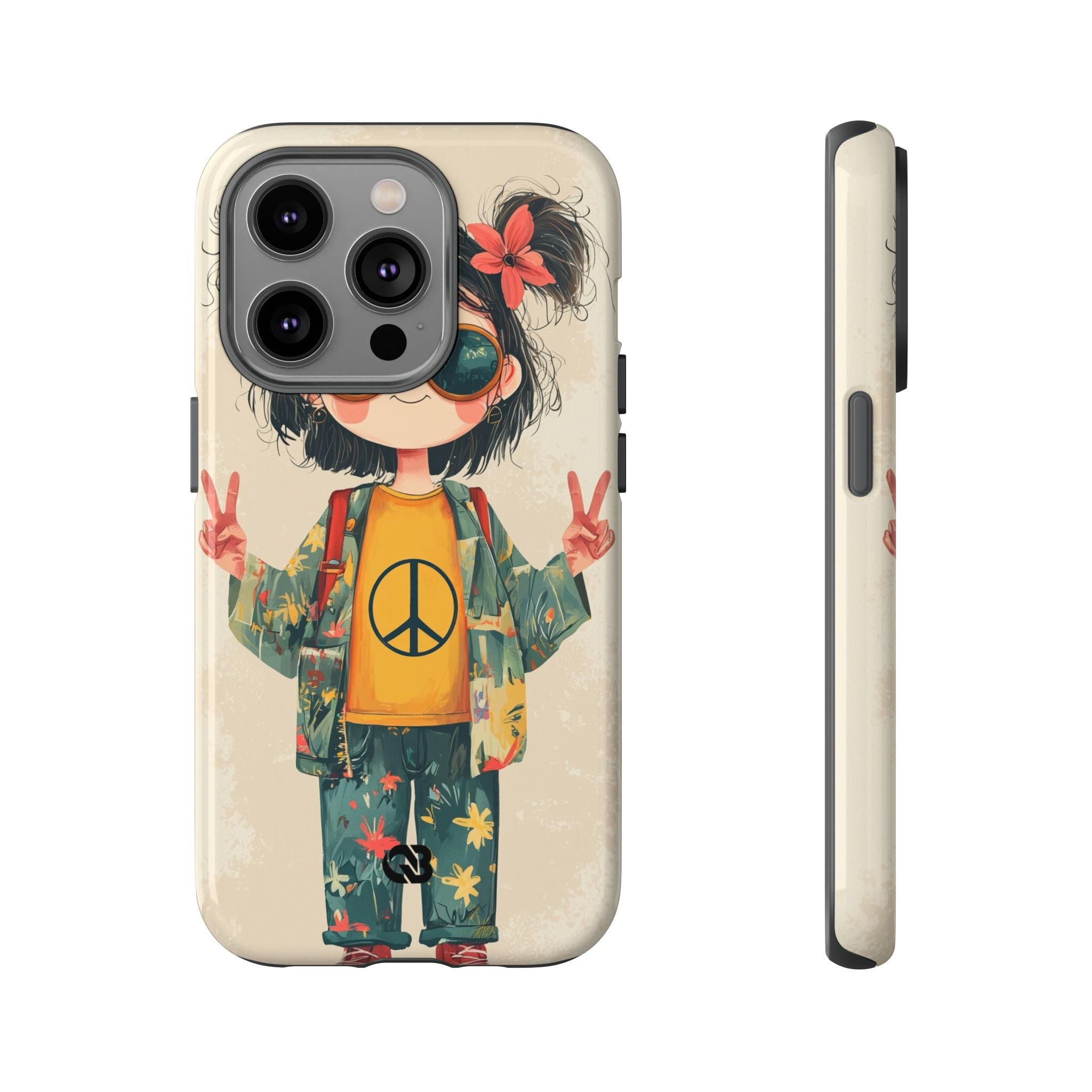 Retro Peace Girl · Tough Phone Case for iPhone