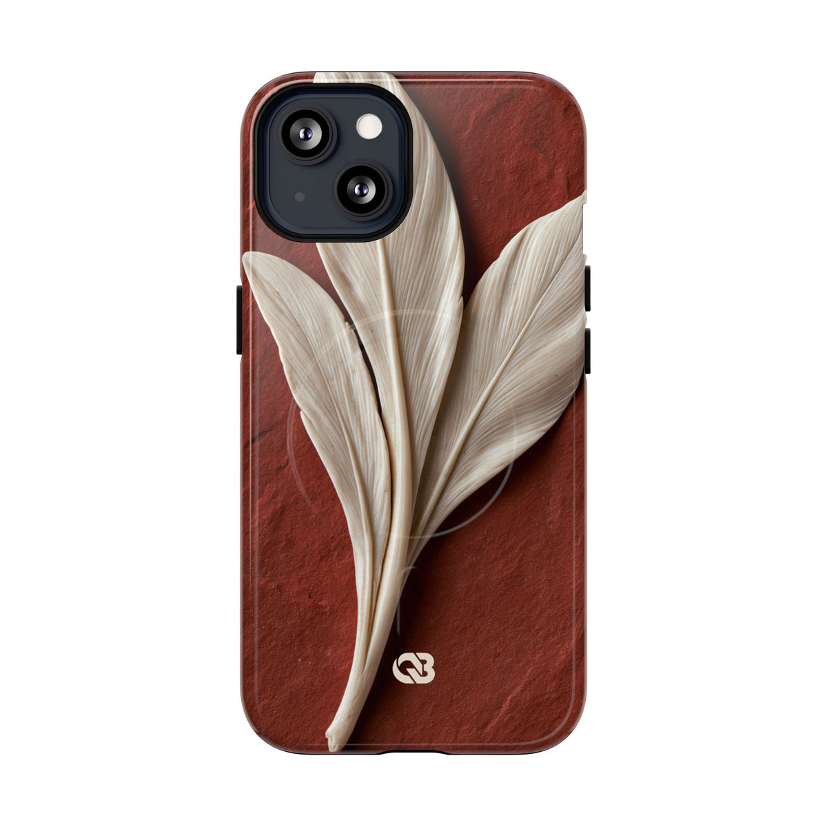Carved Ivory Plume · Tough 2.0 Magnetic Phone Case for iPhone · Red
