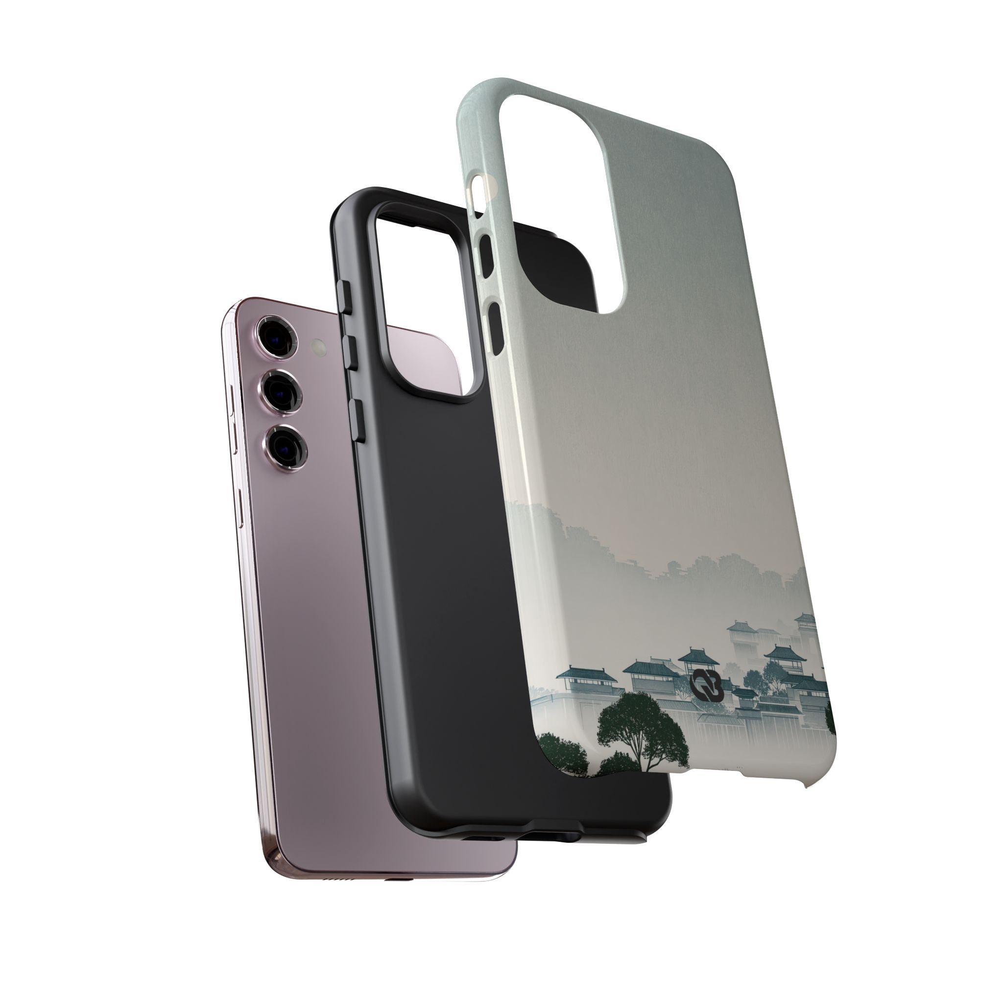 Blue Tough Phone Case for Samsung - Mist Valley Pagoda
