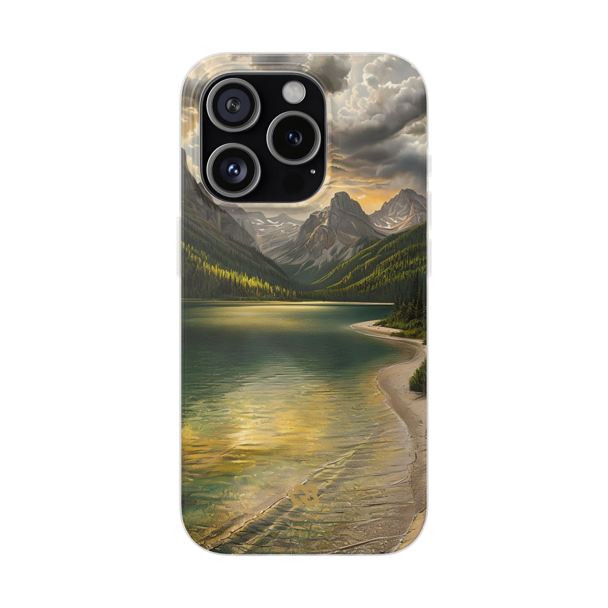 Gilded Mountain Lake · Soft Phone Case for iPhone