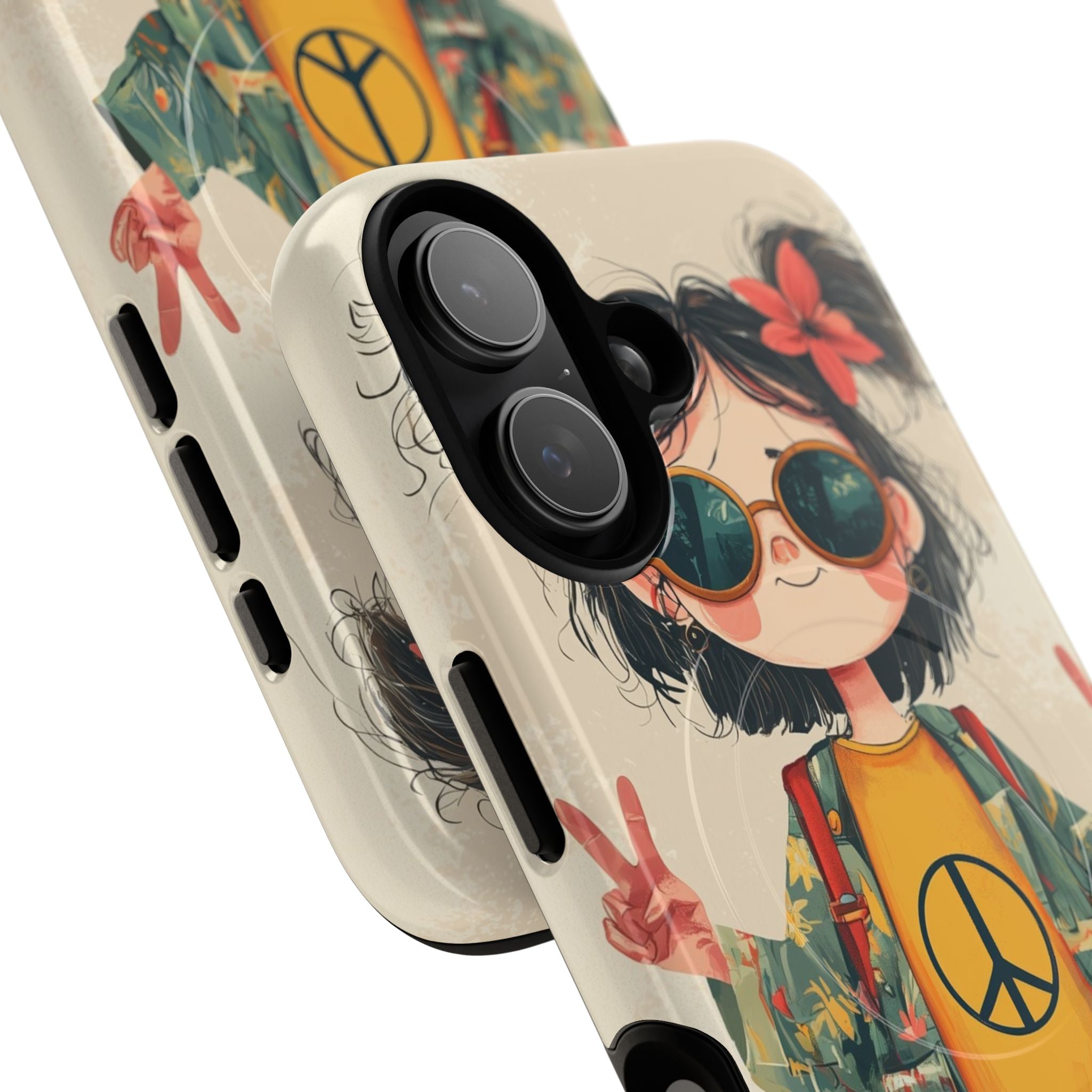 Retro Peace Girl · Tough+ Custodia per iPhone · Magsafe