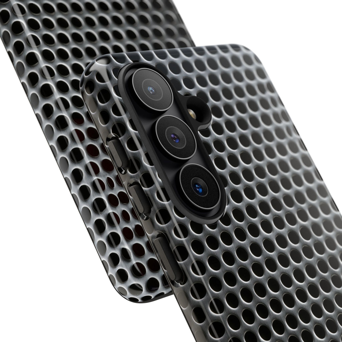 Silver Tough Phone Case for Samsung - Brutalist Steel Mesh