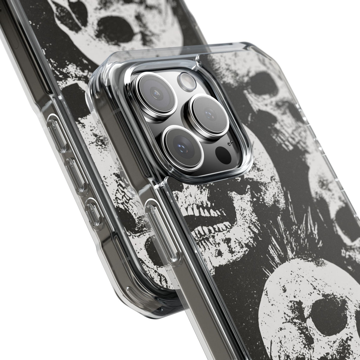 Punk Skull Riot · Clear Impact Magnetic Phone Case for iPhone · Black