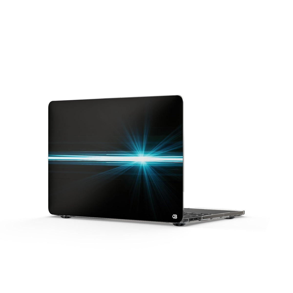 Cyan Anamorphic Flare · Clear Hard Case for MacBook · Black