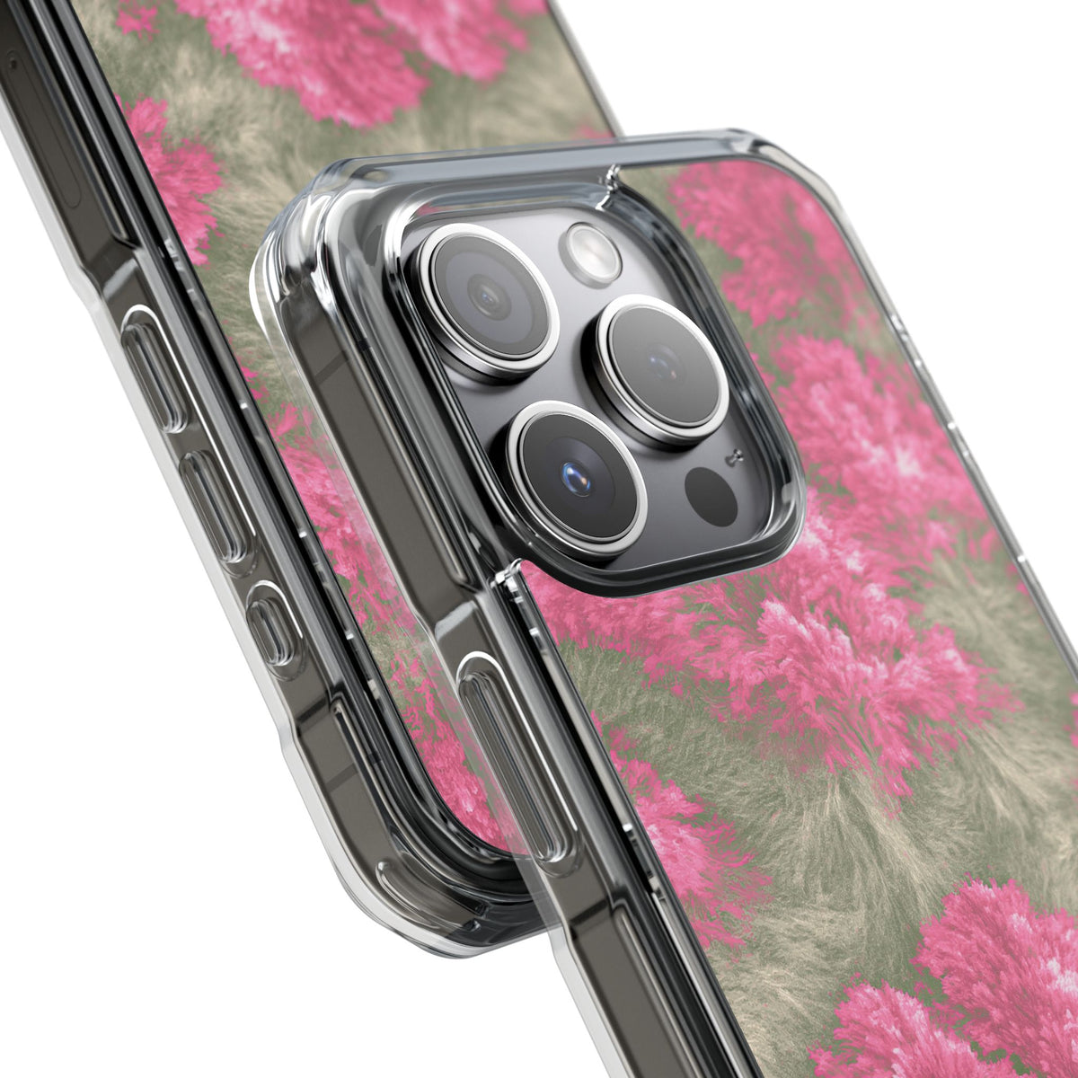Digital Blossom · Clear Impact Magnetic Phone Case for iPhone · Pink