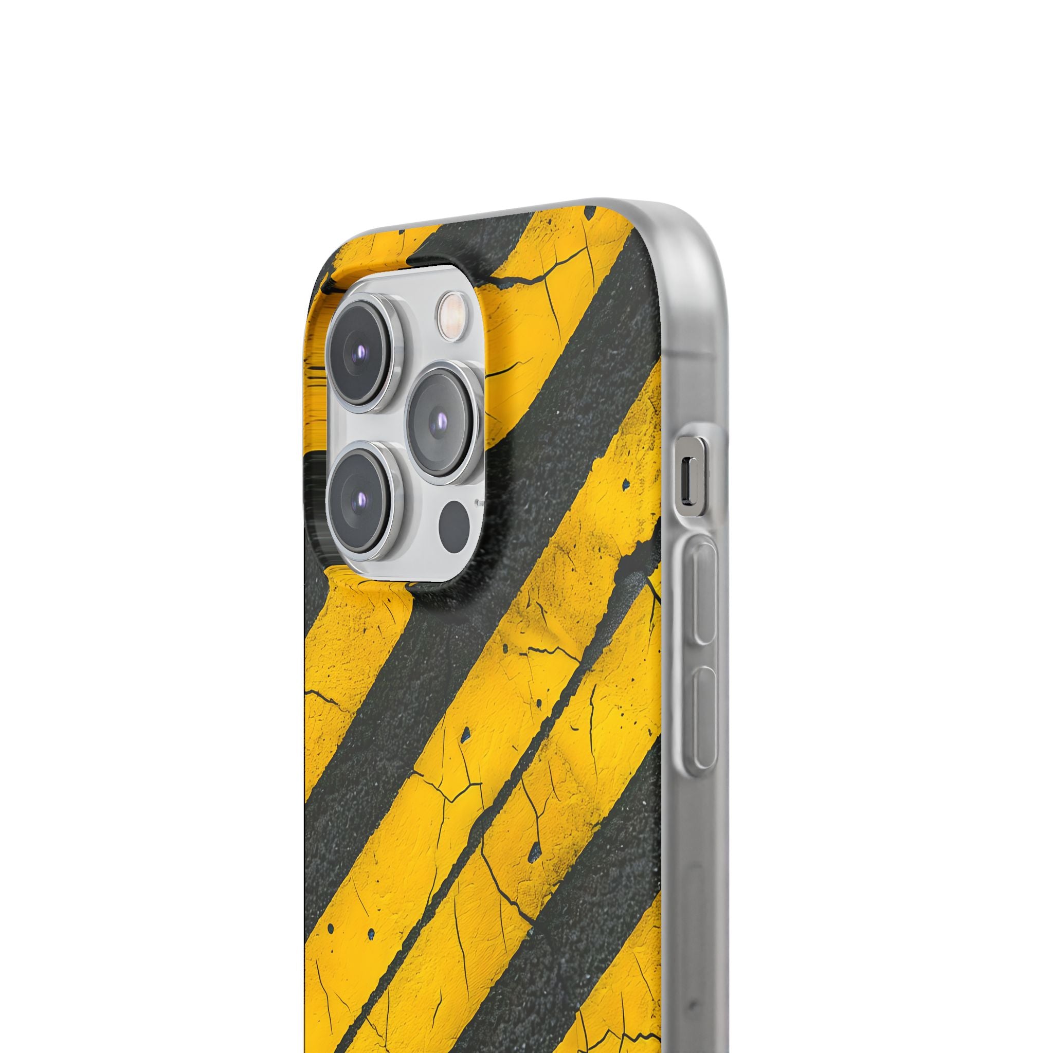 Cracked Hazard Stripes · Soft Phone Case for iPhone