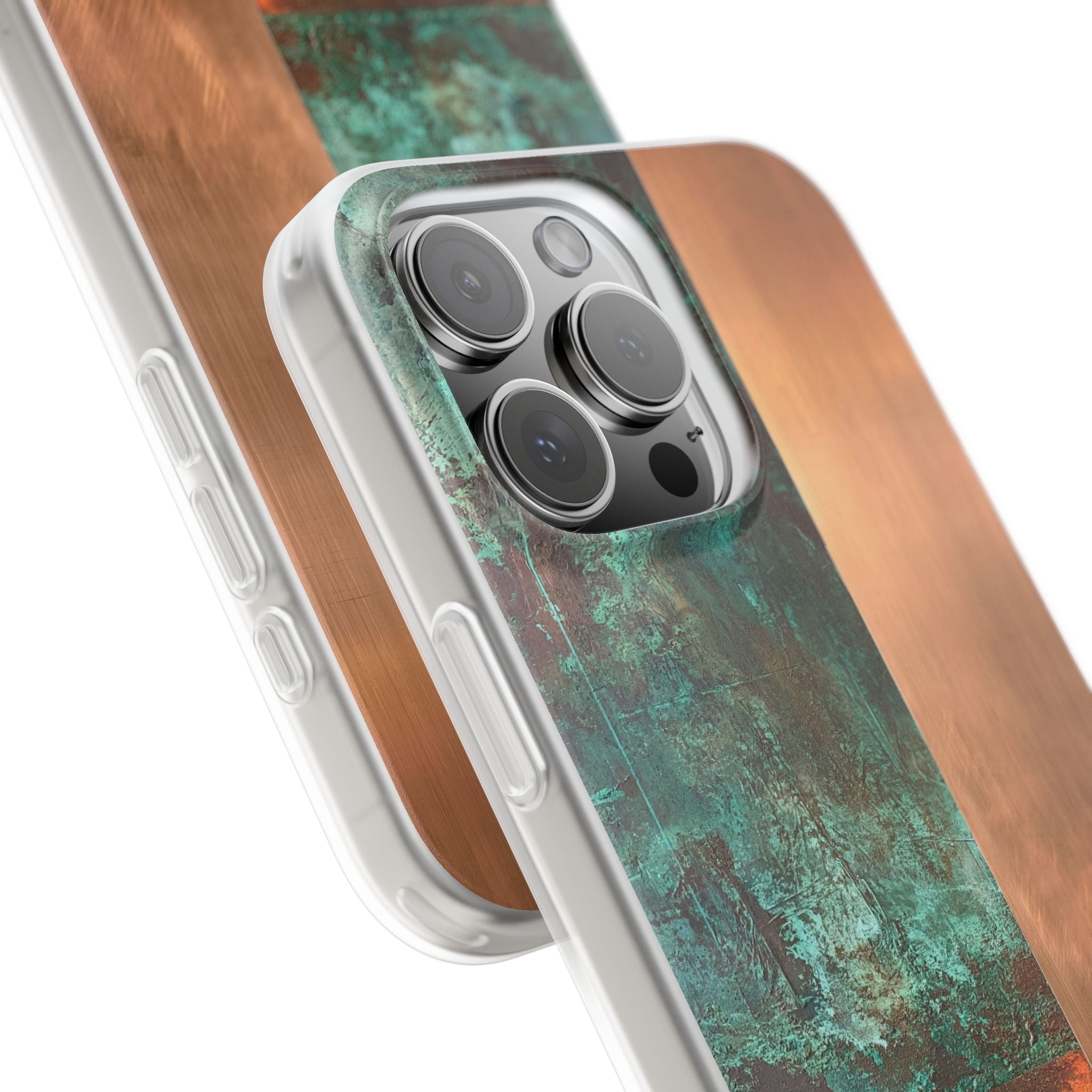 Teal Lite Phone Case for iPhone - Verdigris Copper Slab