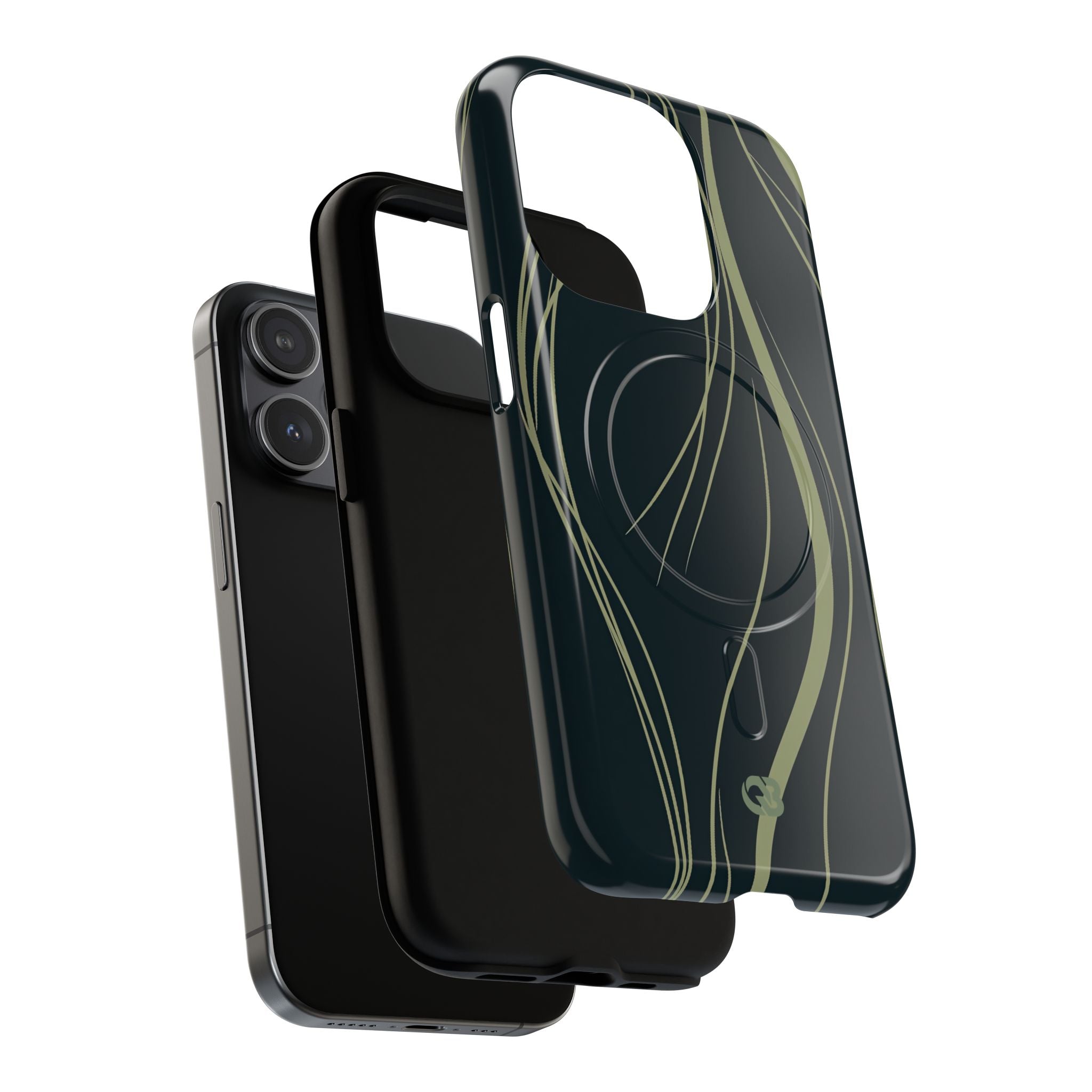 Green Tough 2.0 Magsafe Phone Case for iPhone - Obsidian Sage Flow