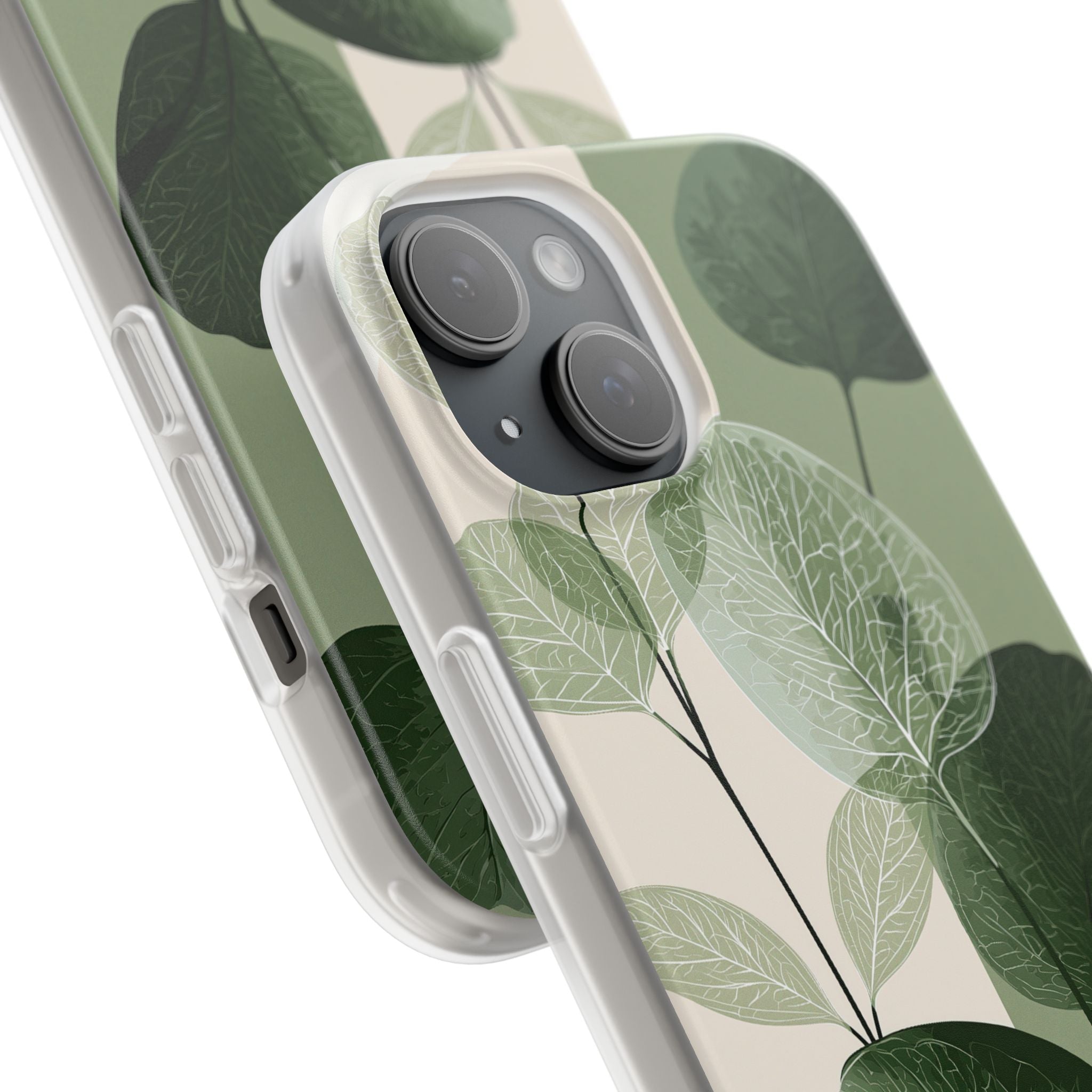 Green Lite Phone Case for iPhone - Sage Leaf Skeletals