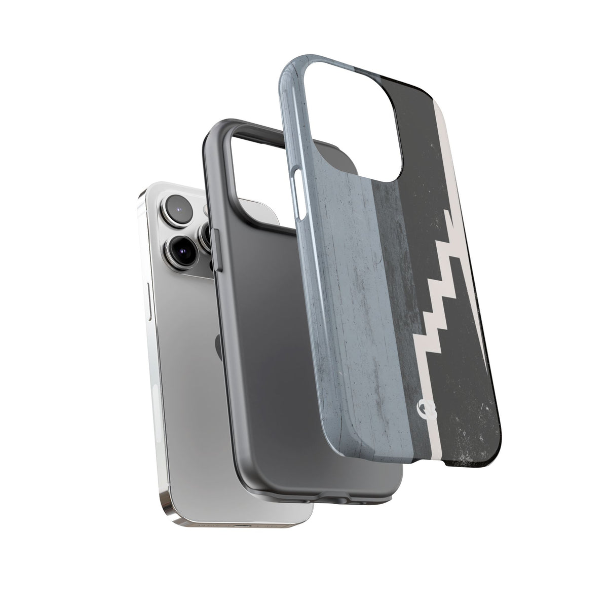 Grey Tough Phone Case for iPhone - Industrial Concrete Void