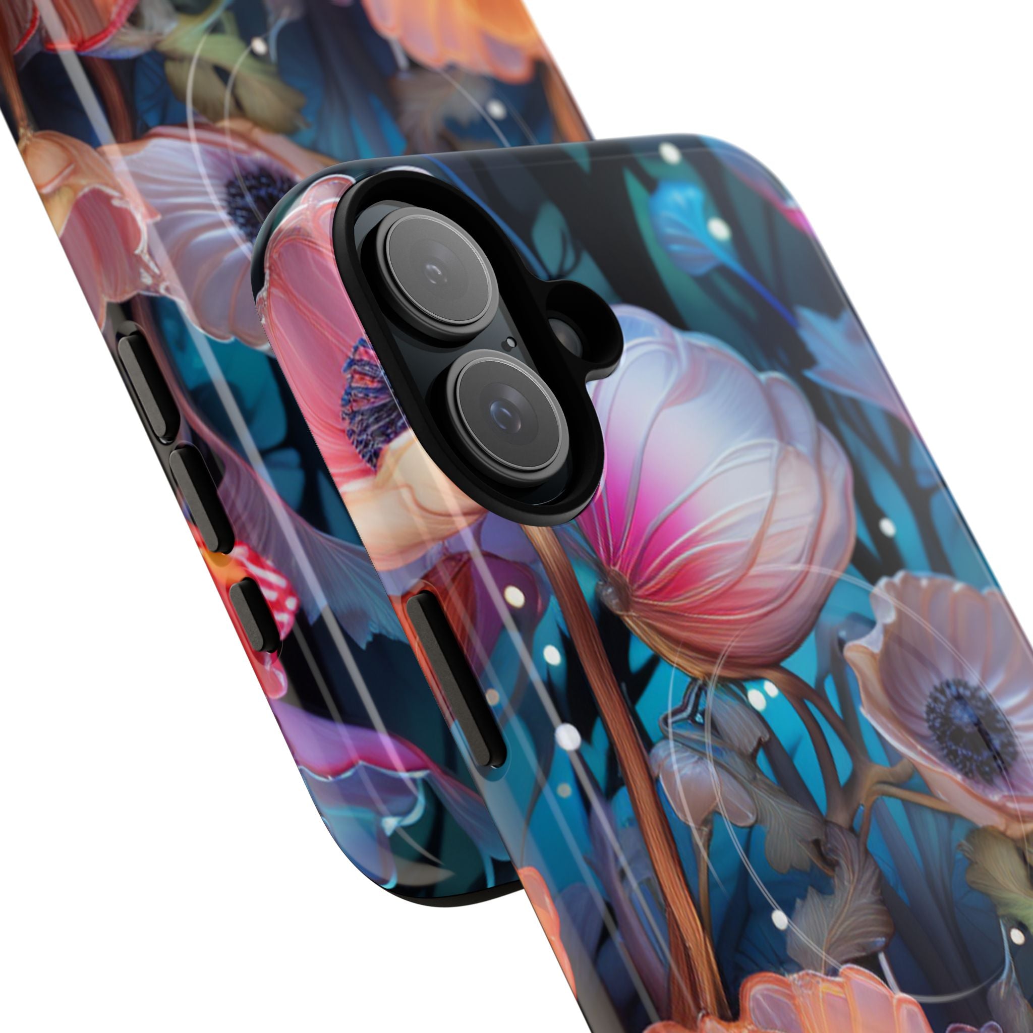 Transparante Bloom iPhone 16 Plus hoesje - Tough+