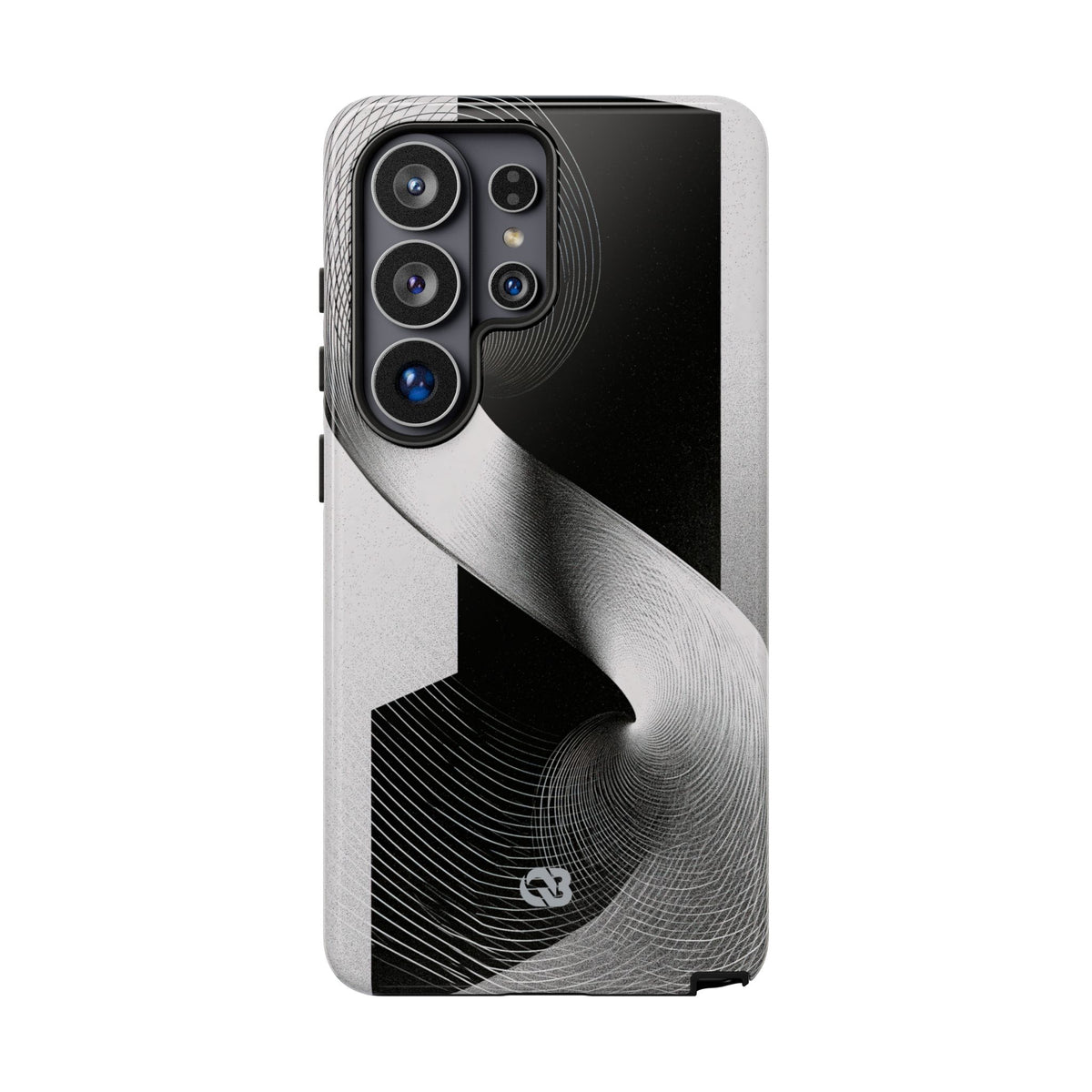 Grey Tough Phone Case for Samsung - Obsidian Moiré Wave