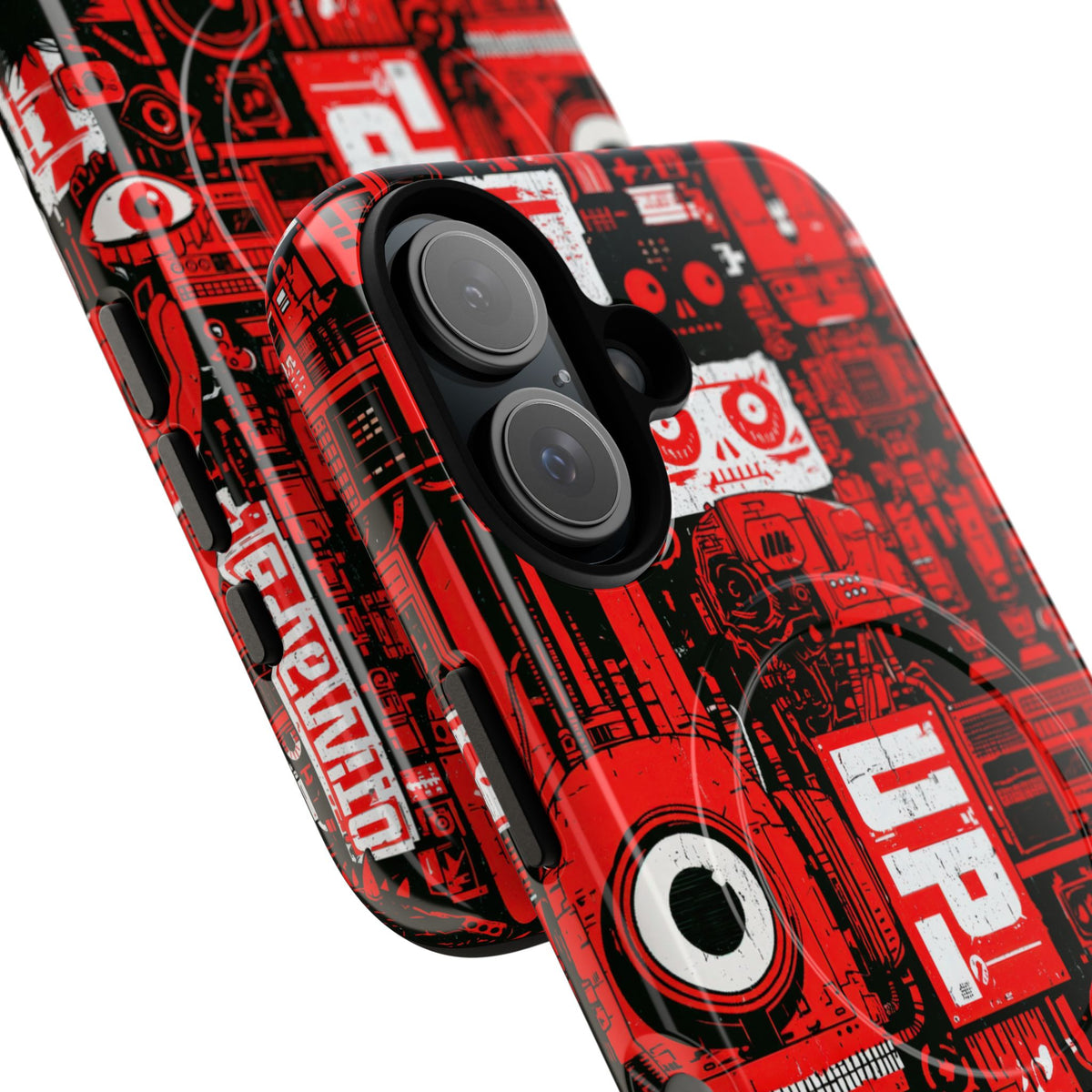 Neo Mecha Collage · Tough 2.0 Magnetic Phone Case for iPhone · Red