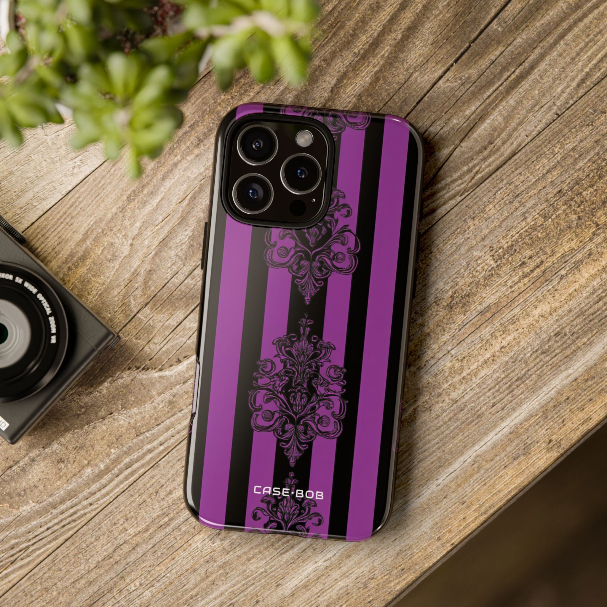 Damask Elegance Purple iPhone 16 Pro Max Case - Tough