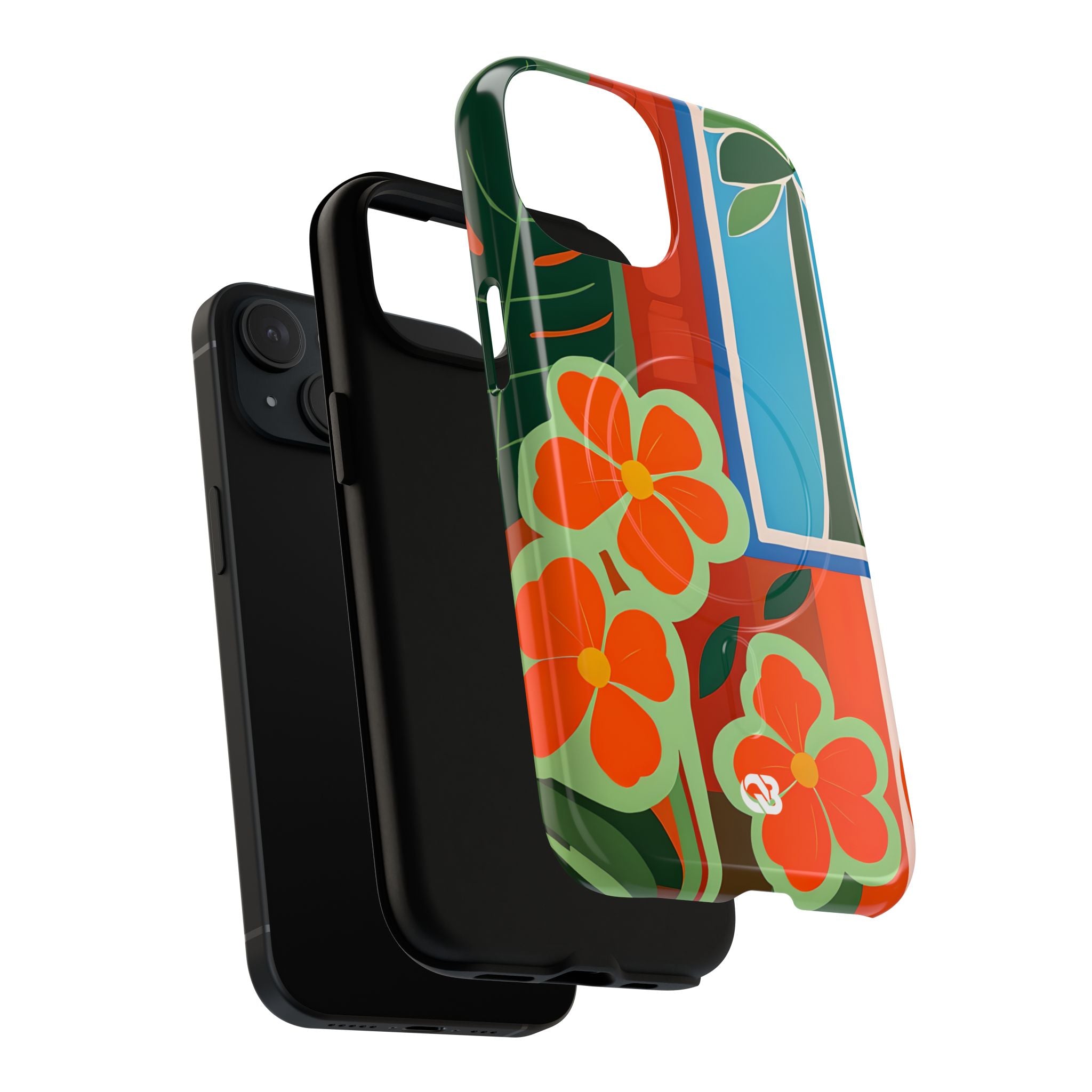 Vivid Jungle Collage · Tough+ Coque de téléphone pour iPhone · MagSafe