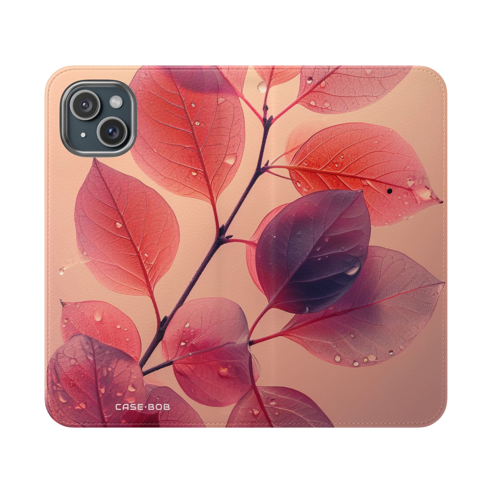 Translucente bladeren - iPhone 15 Plus Case - Portemonnee