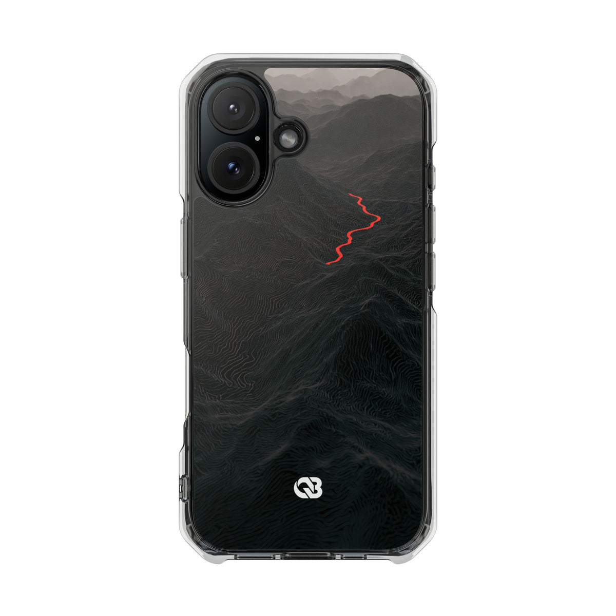 Crimson Ridge Pass · Clear Impact Magnetic Phone Case for iPhone · Black