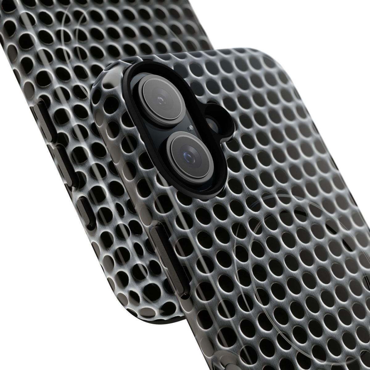Brushed Perforated Steel · Tough 2.0 Magnetic Phone Case for iPhone · Silver