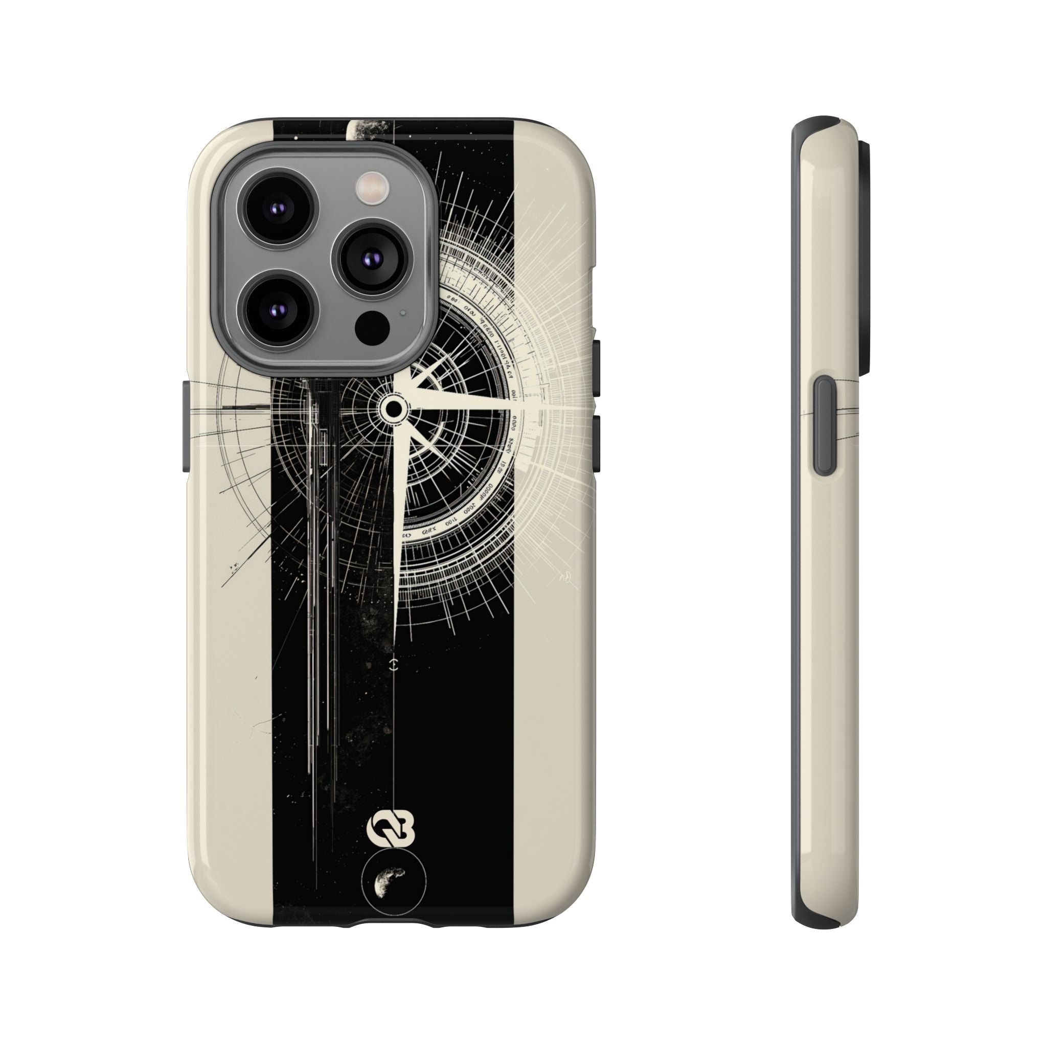 Beige Tough Phone Case for iPhone - Zenith Vector Spire