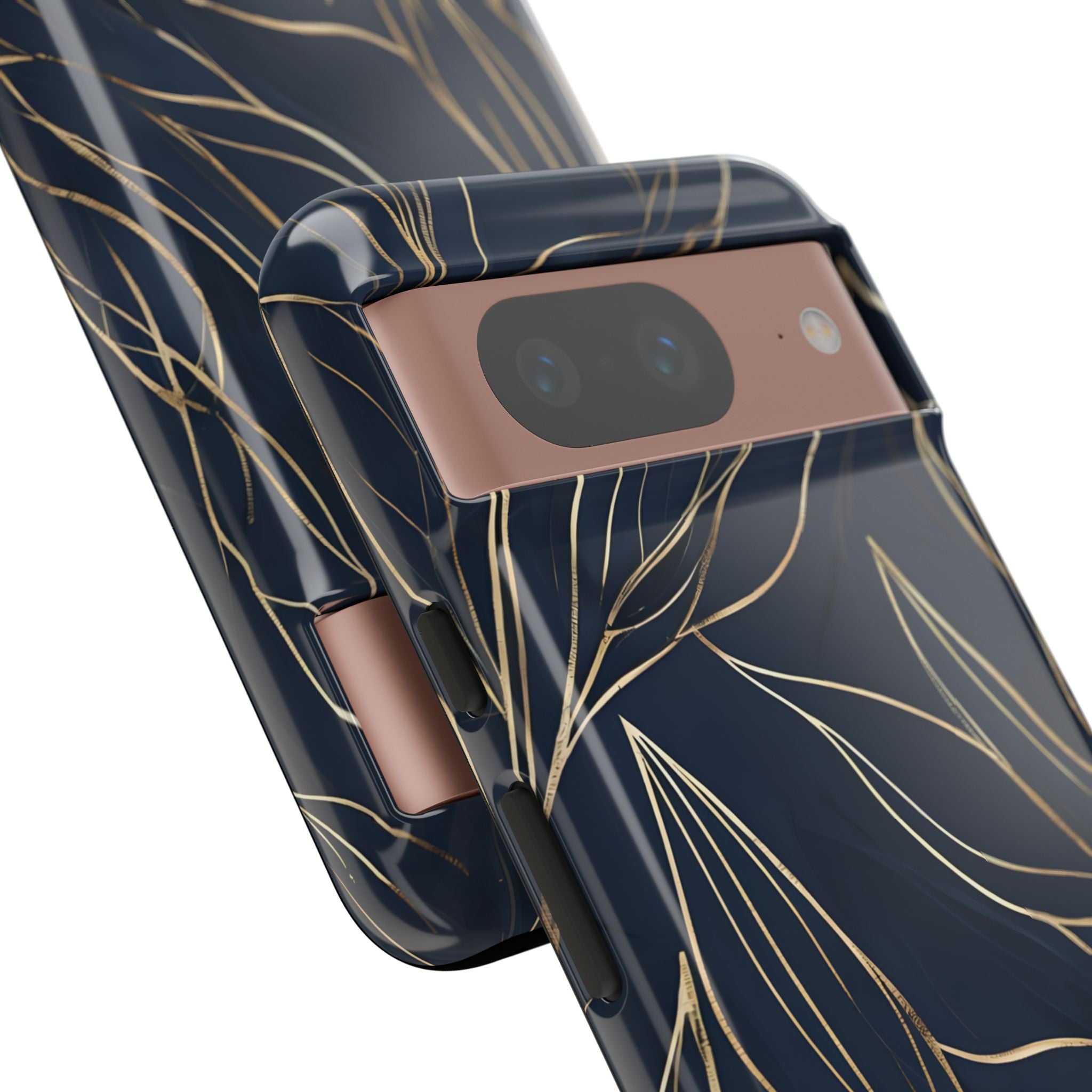 Gilded Navy Foliage · Tough Phone Case for Google Pixel