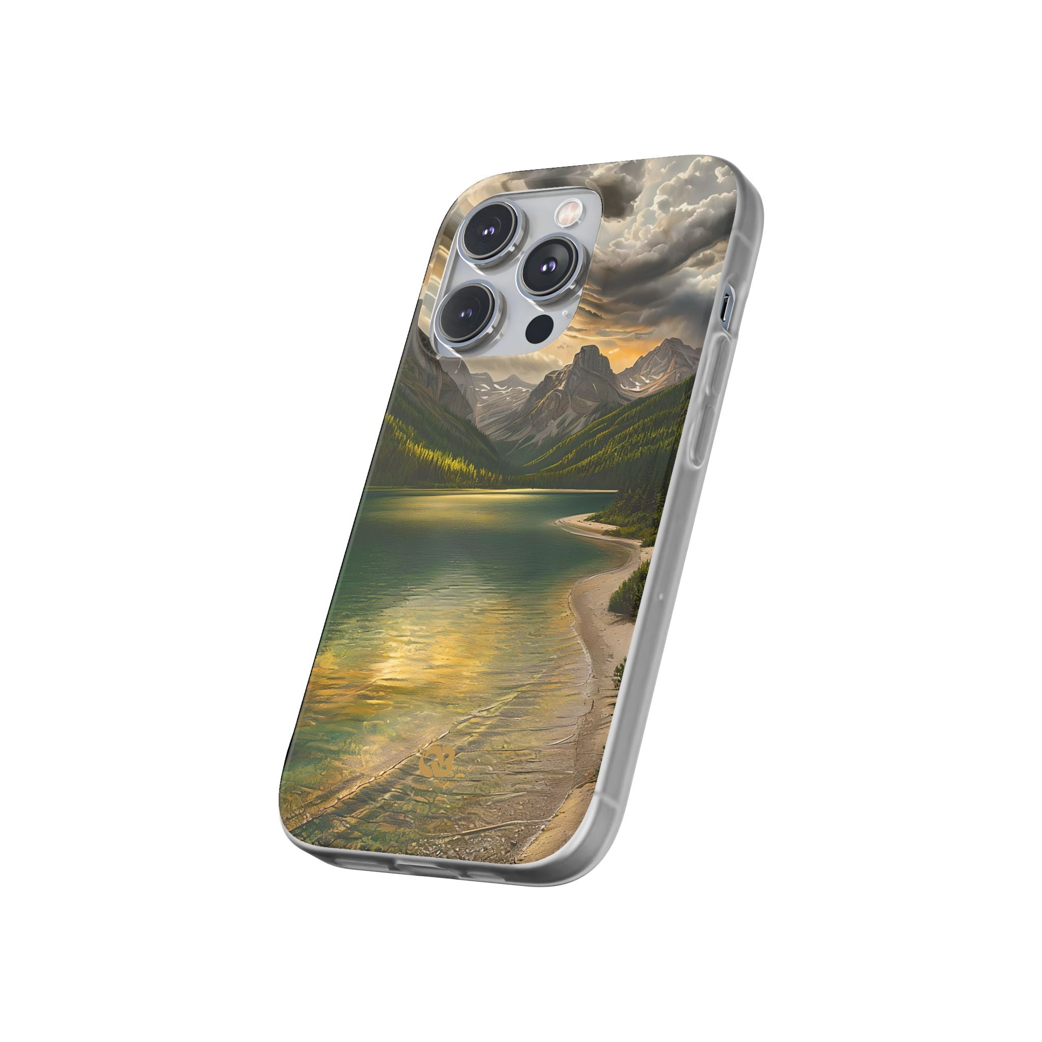 Gilded Mountain Lake · Soft Phone Case for iPhone