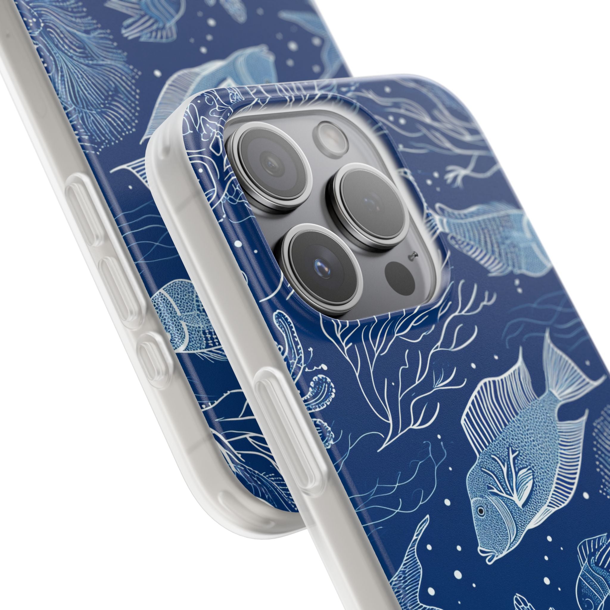 Navy Scale Reef iPhone 15 Pro Case - Soft