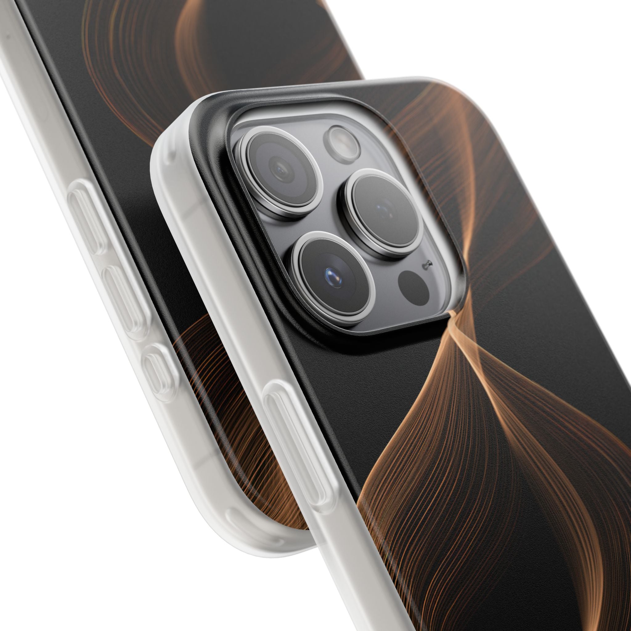 Brown Lite Phone Case for iPhone - Copper Silk Wave