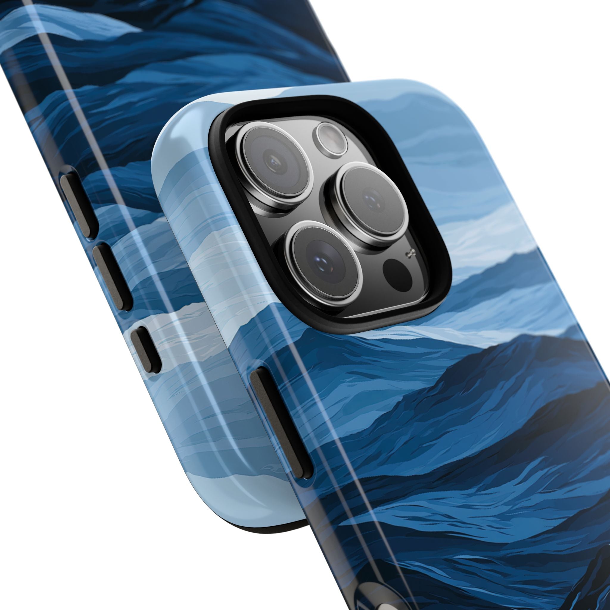 Blue Tough Phone Case for iPhone - Cobalt Ridge Tides