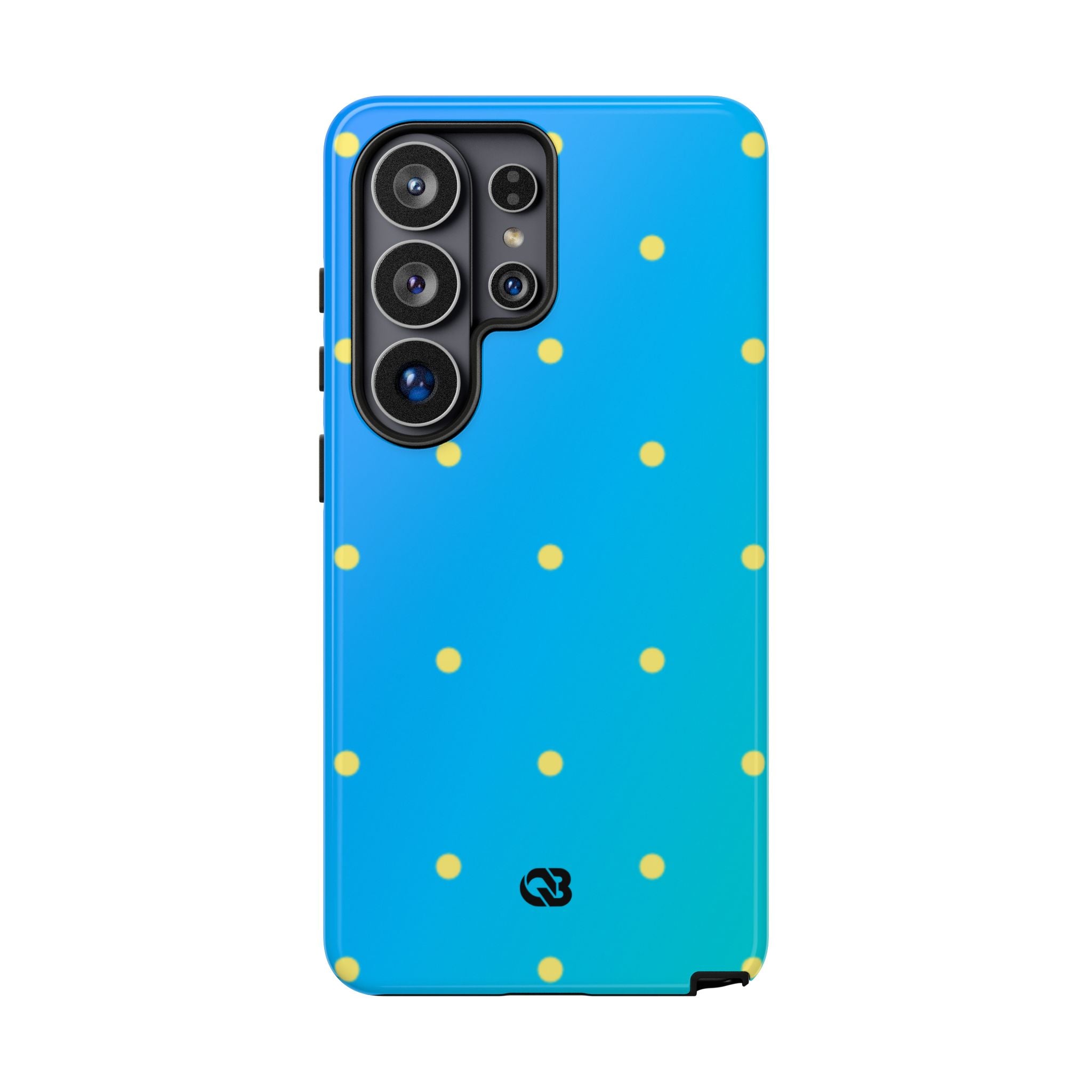 Cyan Sun Dots · Tough Handyhülle für Samsung