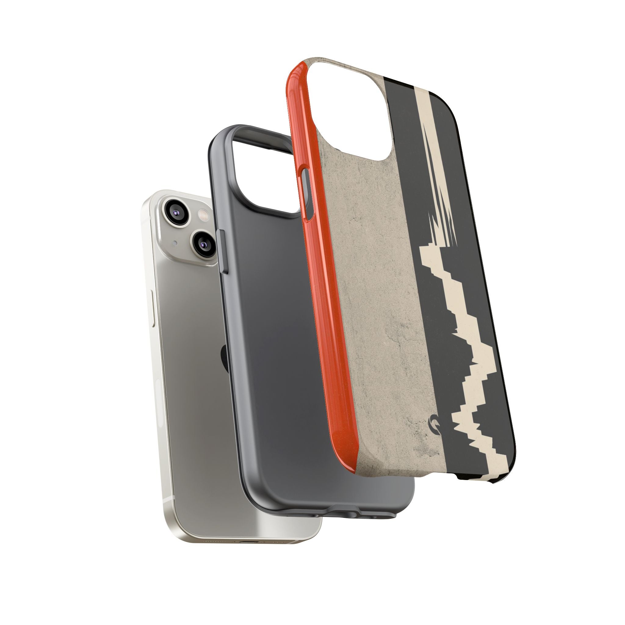 Orange Tough Phone Case for iPhone - Orange Monolith Rift