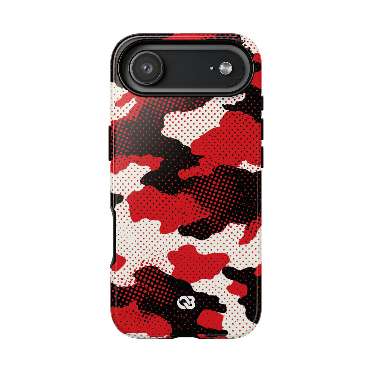 Crimson Halftone Camo · Tough Phone Case for iPhone · Red
