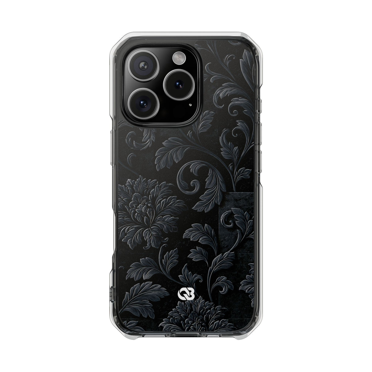 Obsidian Damask · Clear Impact Magnetic Phone Case for iPhone · Black