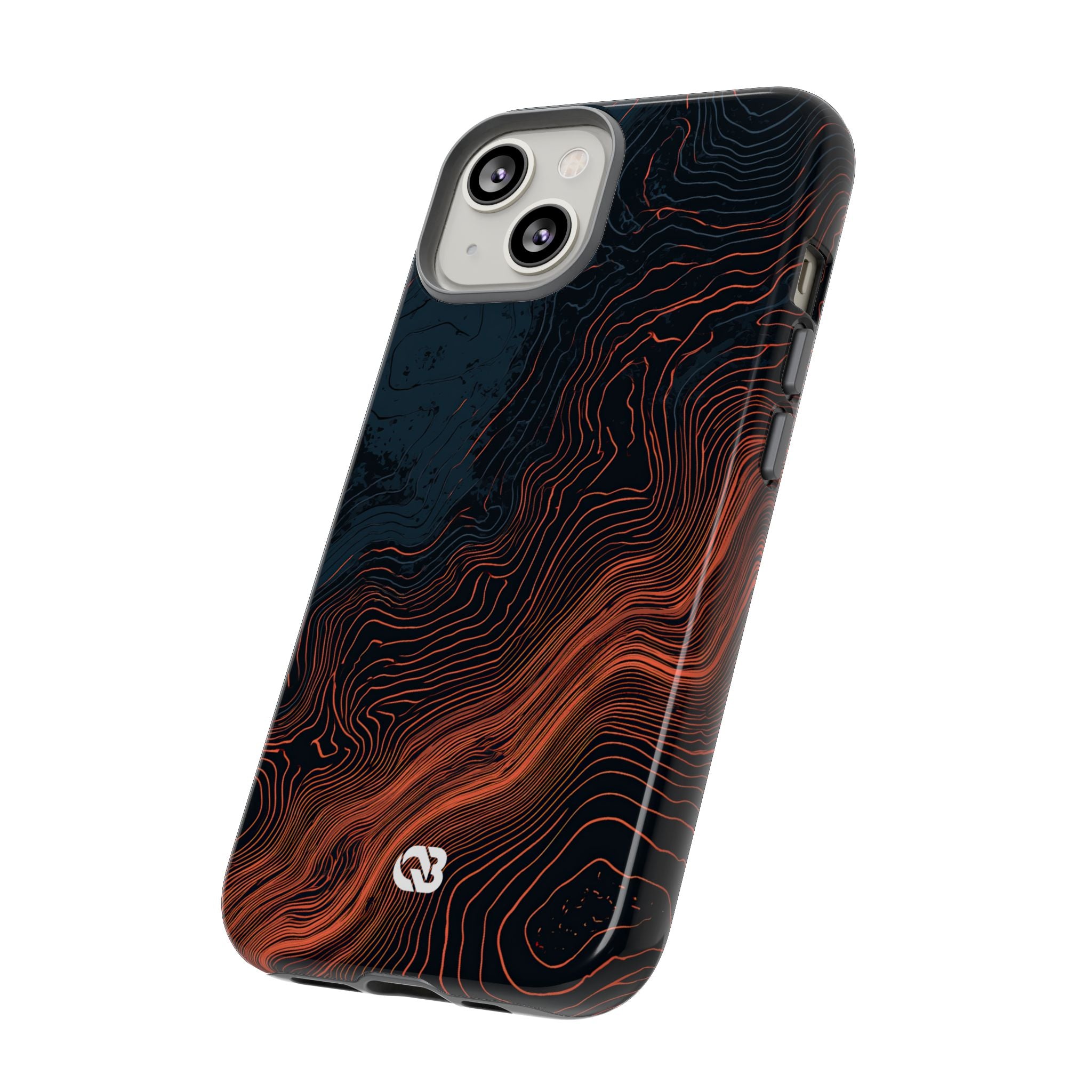 Black Tough Phone Case for iPhone - Volcanic Basalt Map