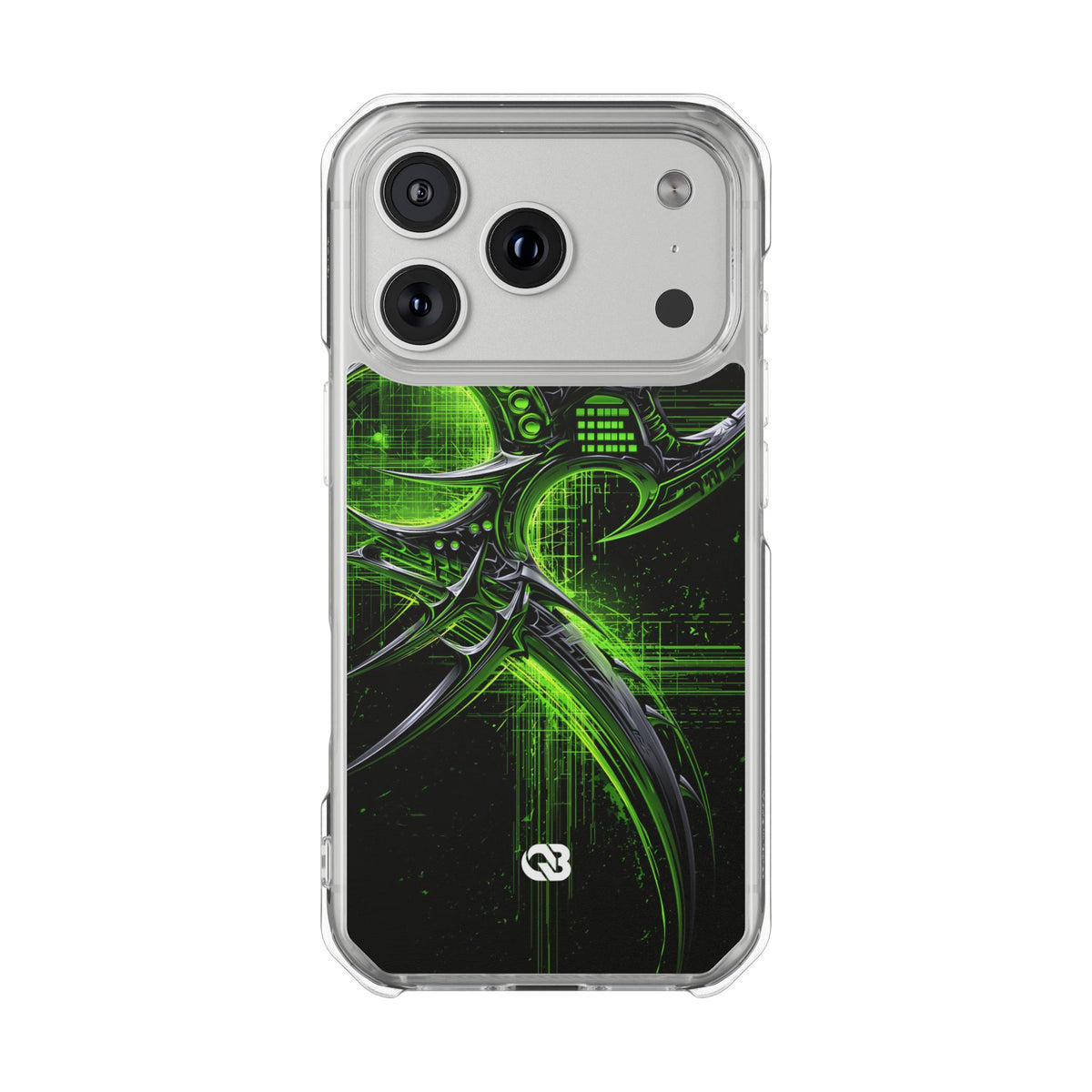 Cyber Sigil Grid · Clear Impact Magnetic Phone Case for iPhone · Green