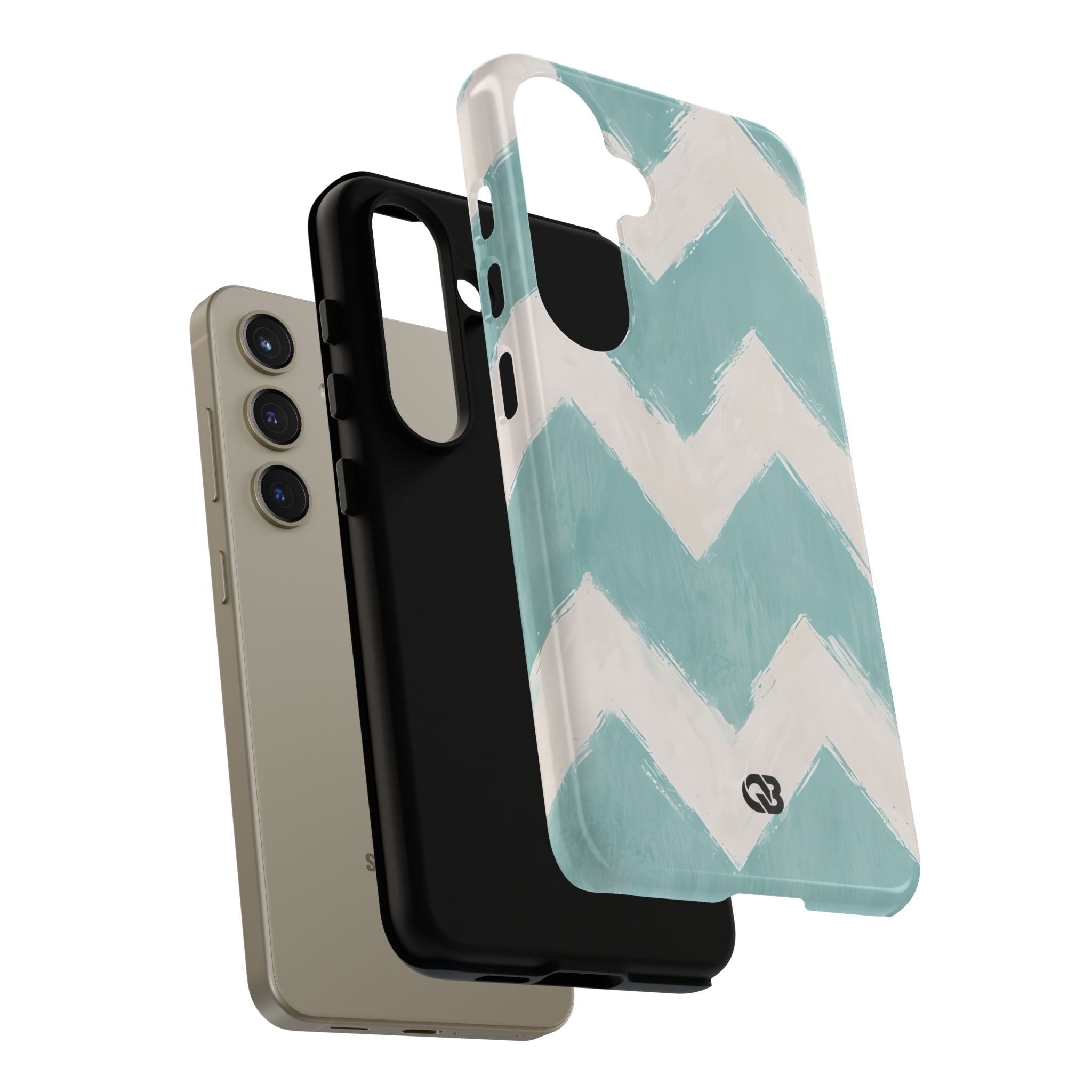 Teal Painted Chevron · Tough Phone Case for Samsung