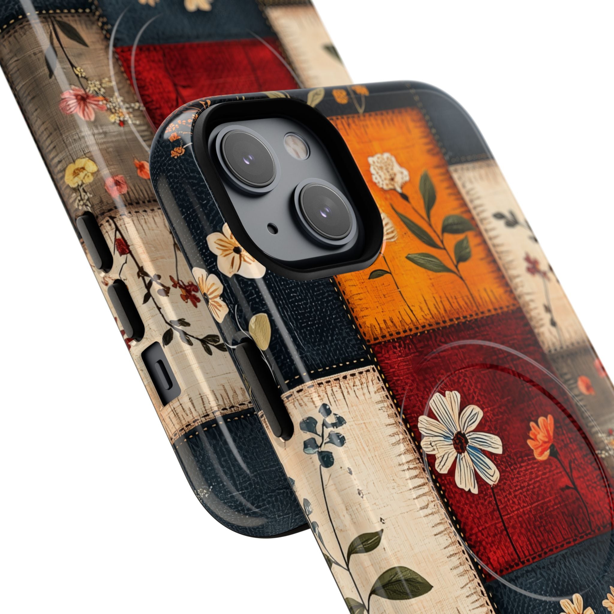 Patchwork Blooms iPhone 14 Plus Case - Tough+