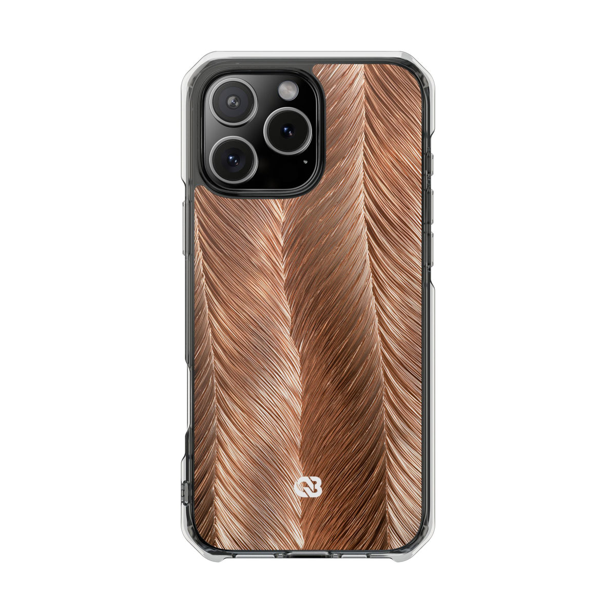 Rose Gold Weave · Clear Impact Magnetic Phone Case for iPhone · Brown