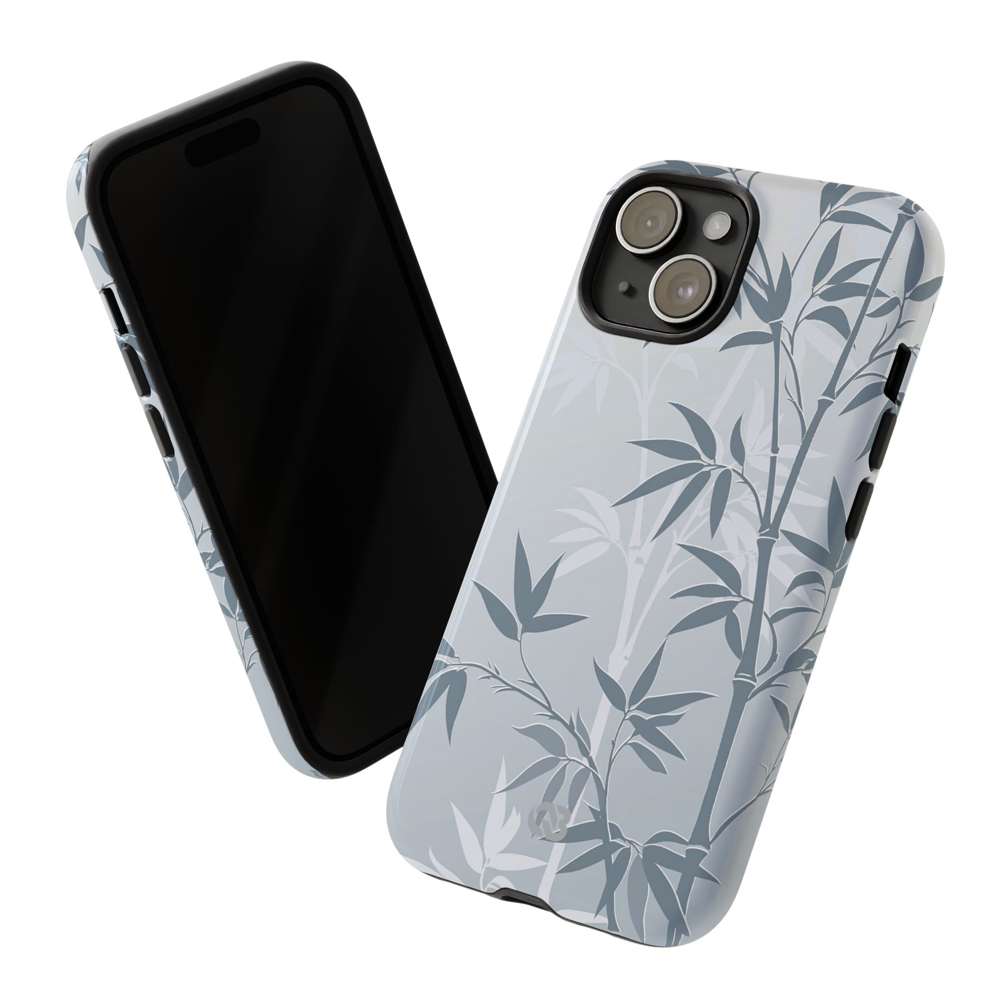 Blue Tough Phone Case for iPhone - Slate Bamboo Shadow