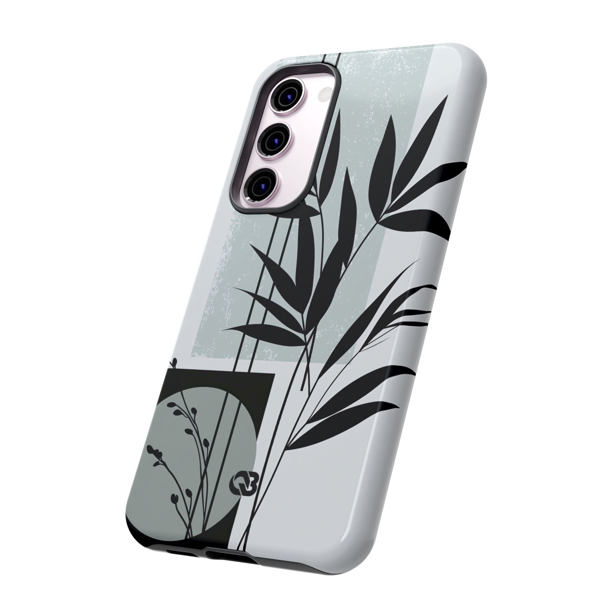 Grey Tough Phone Case for Samsung - Sage Bamboo Noir
