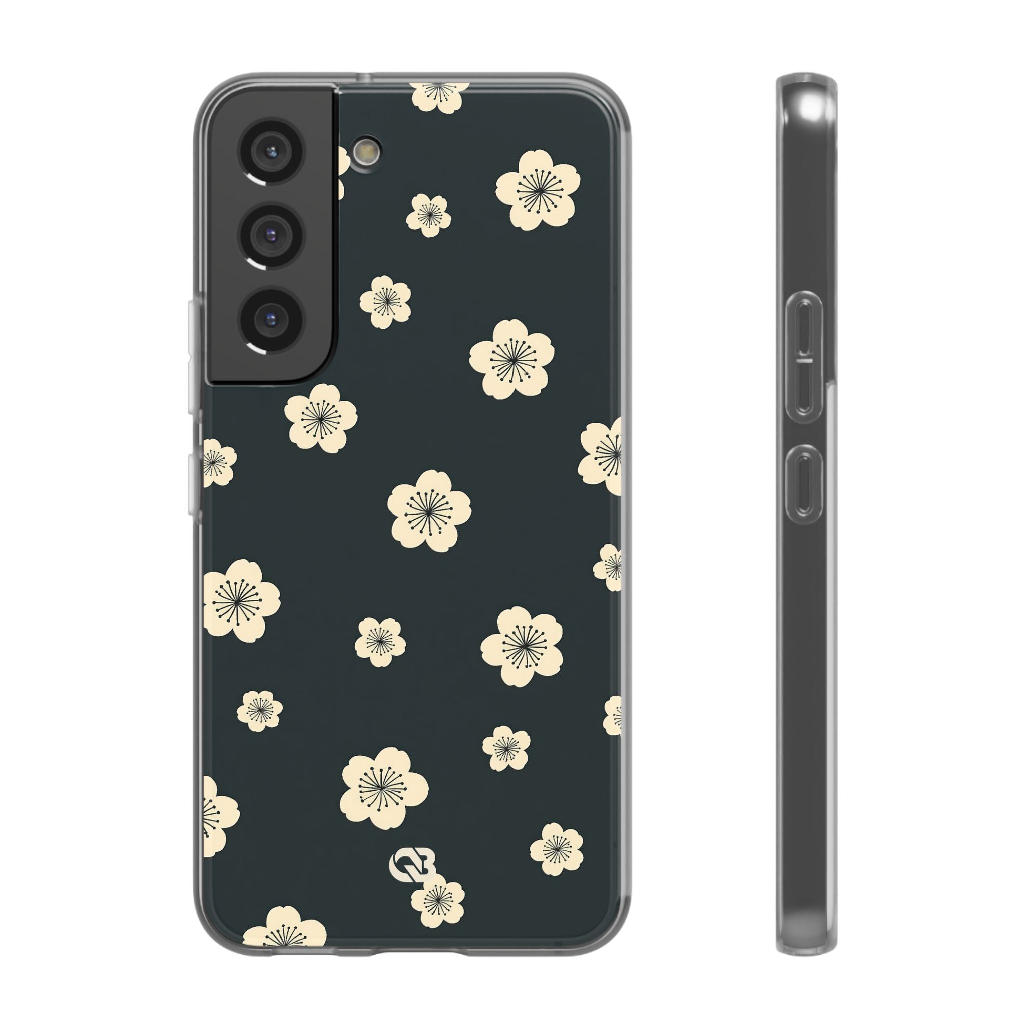 Teal Lite Phone Case for Samsung - Obsidian Cream Petals