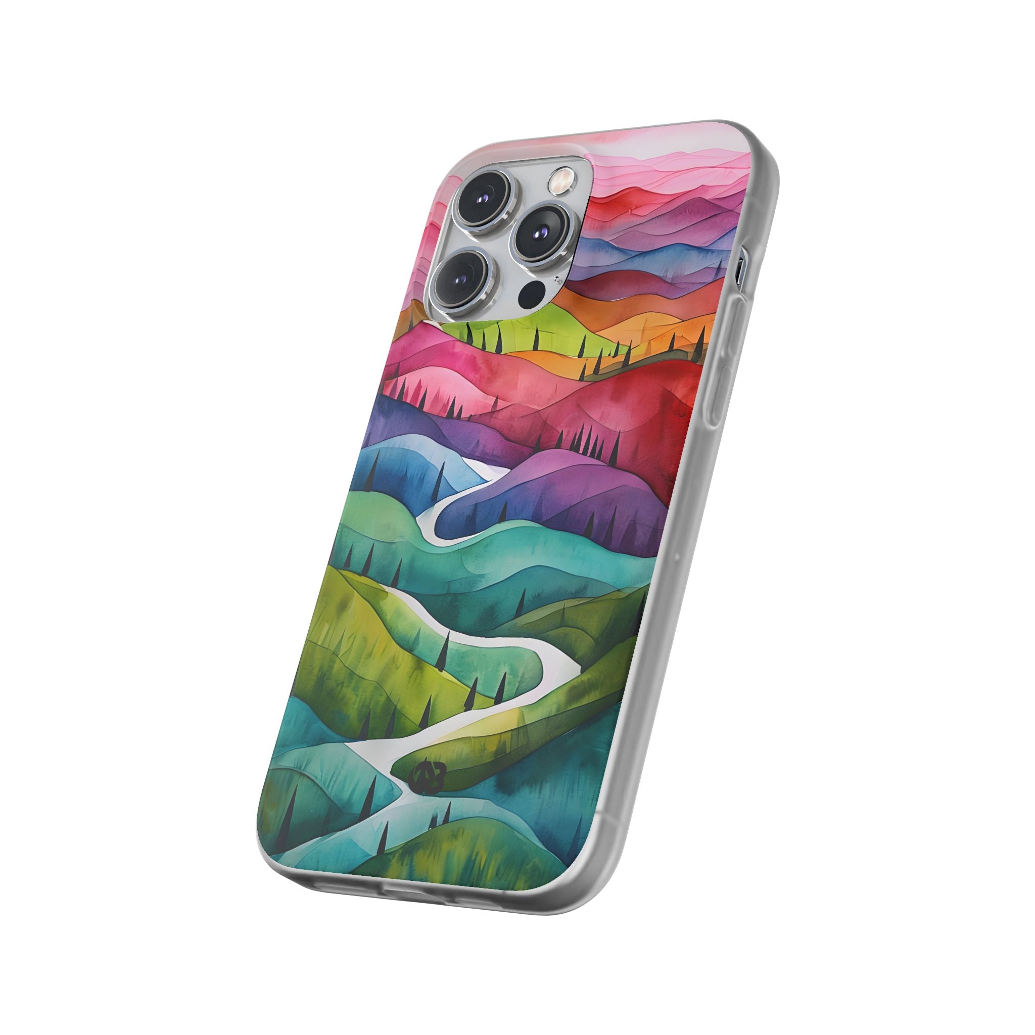 Fluid Rainbow Ridge · Soft Hoesje voor iPhone